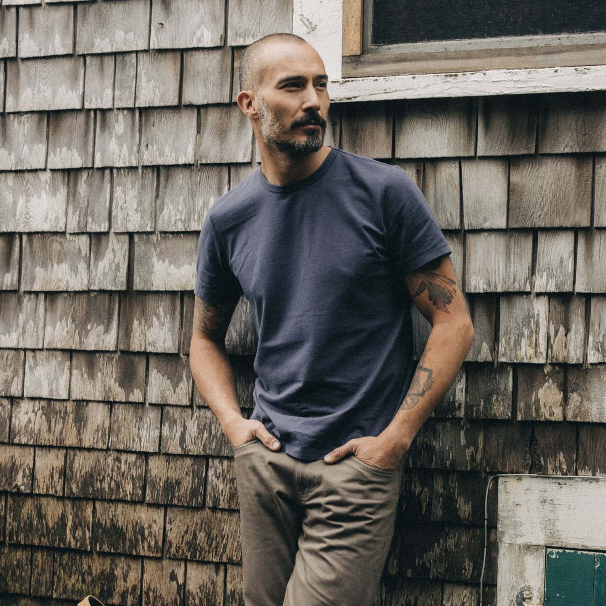 The Organic Cotton Tee in Navy - Image 4