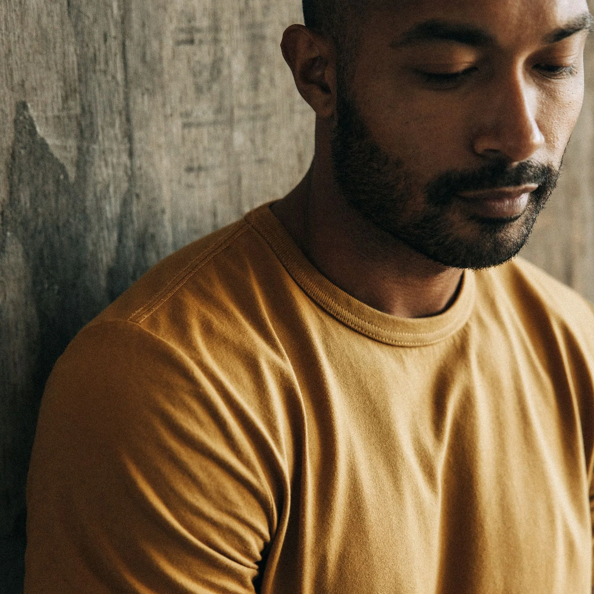 The Organic Cotton Tee in Old Gold - Image 3