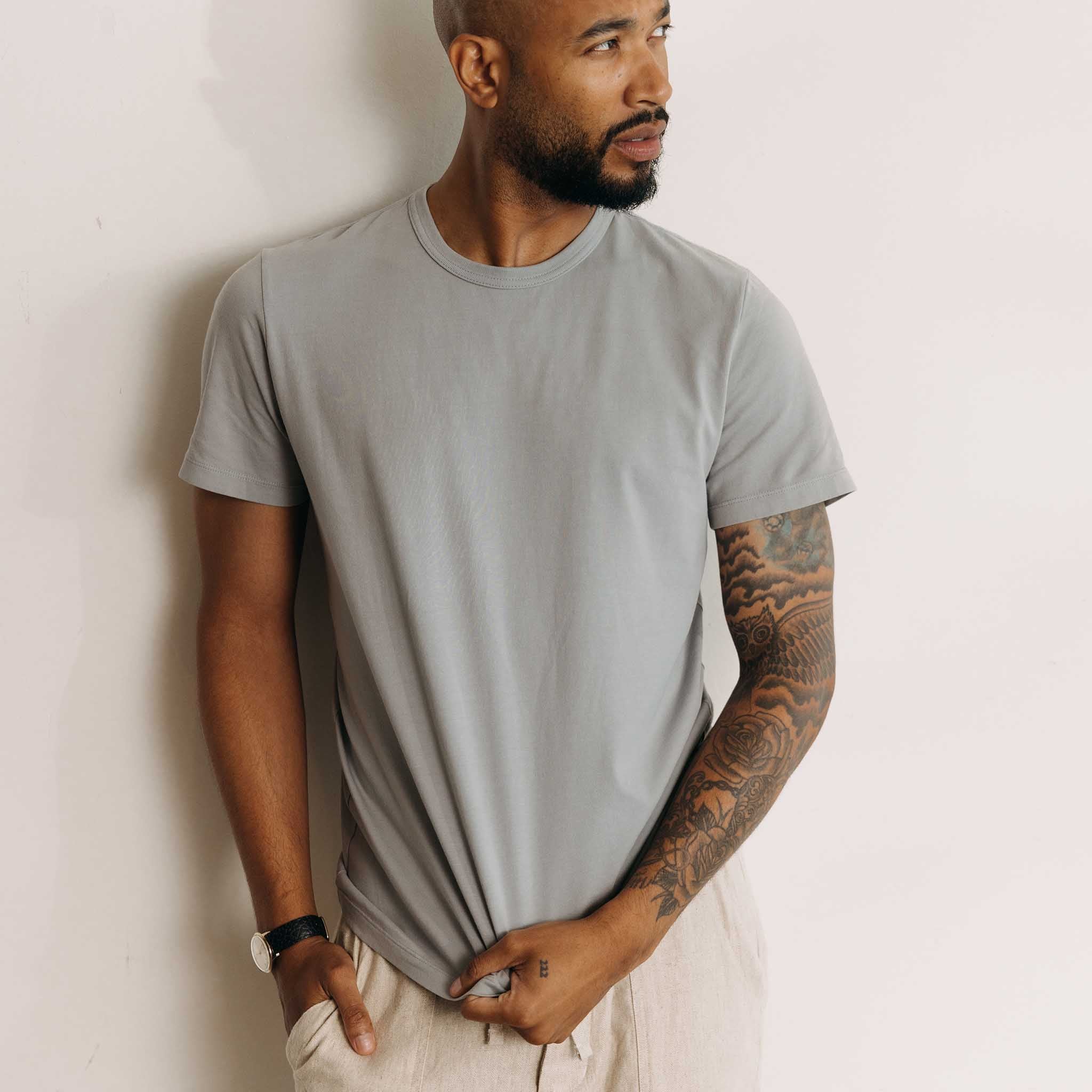 The Organic Cotton Tee in Overcast - Image 2