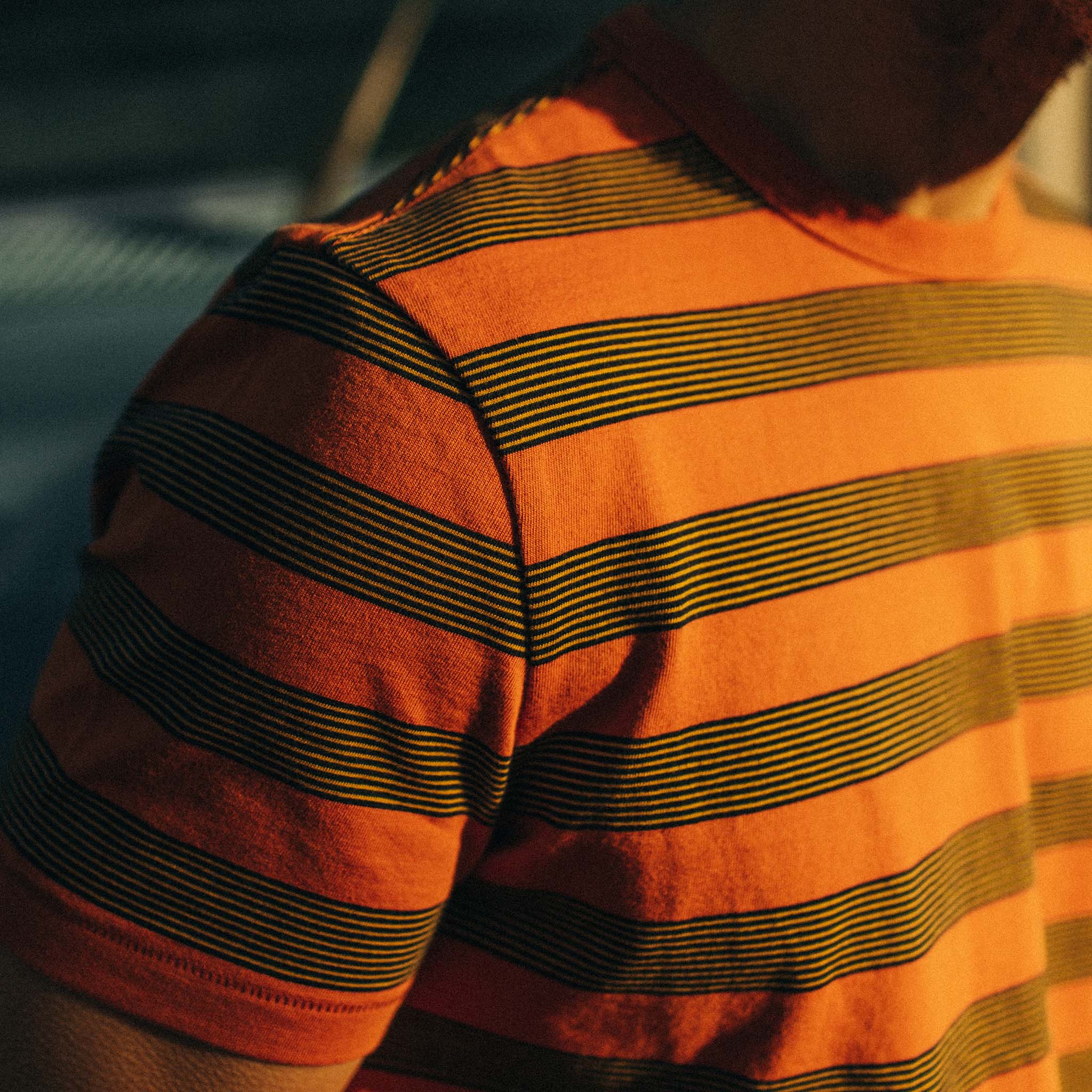 The Organic Cotton Tee in Rust Stripe - Image 3