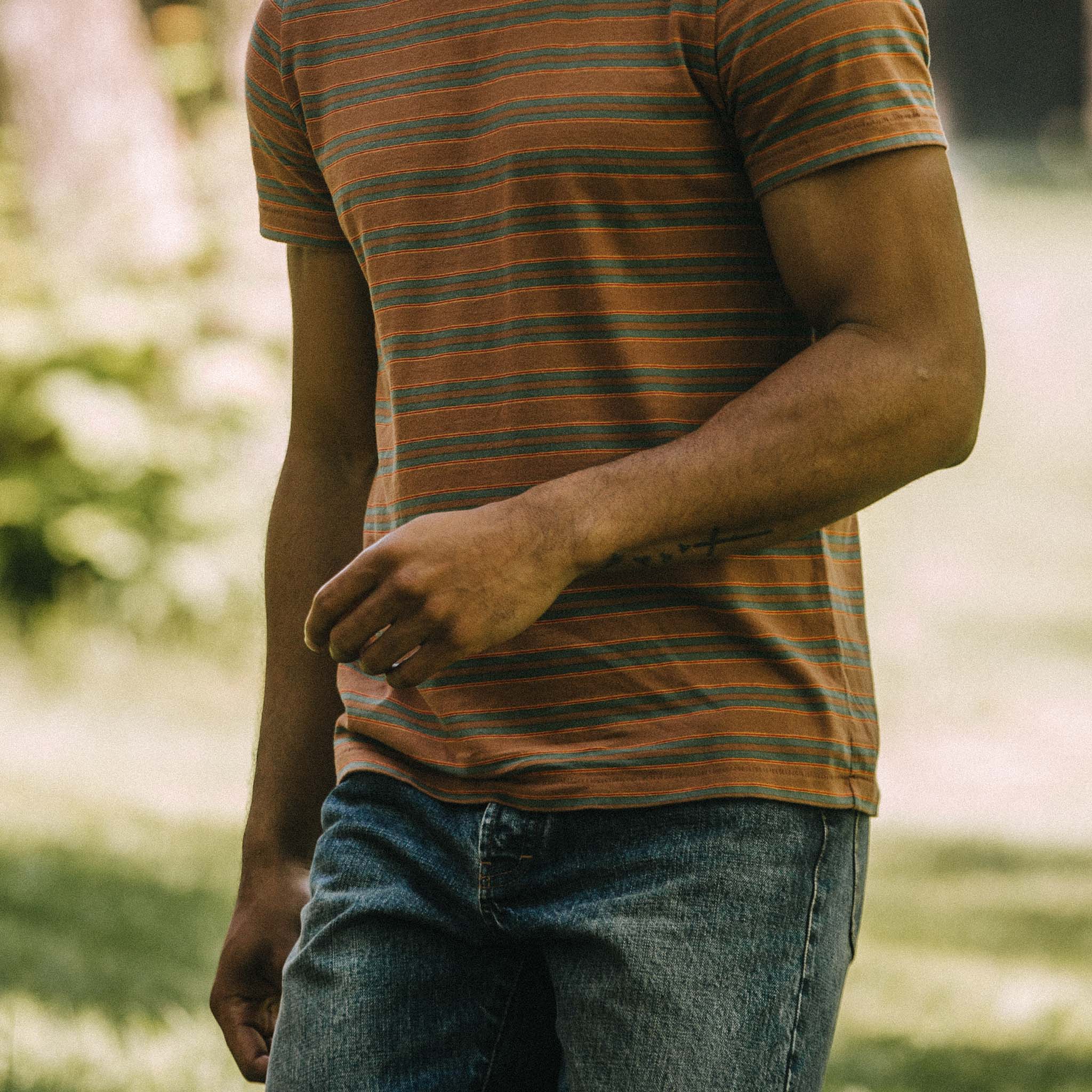 The Organic Cotton Tee in Sahara Stripe - Image 4