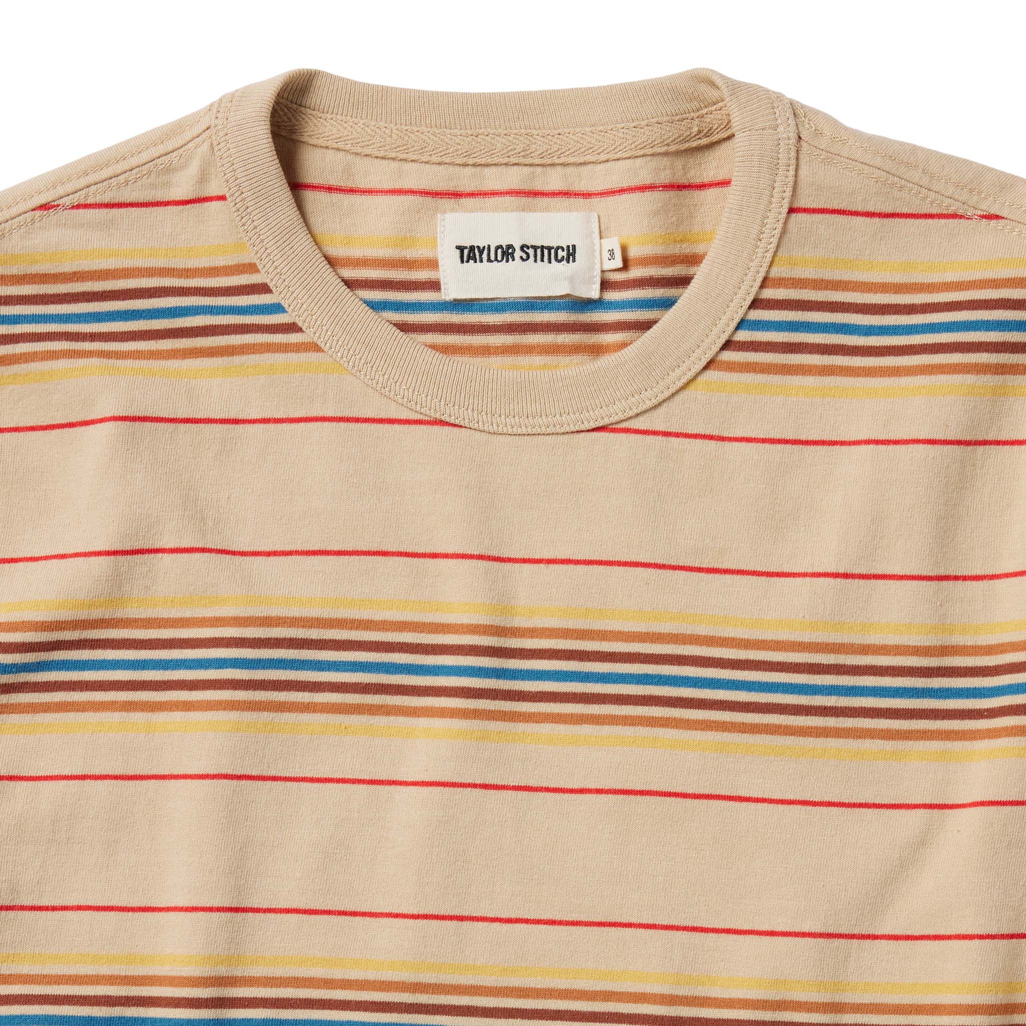 The Organic Cotton Tee in Sand Stripe - Image 6
