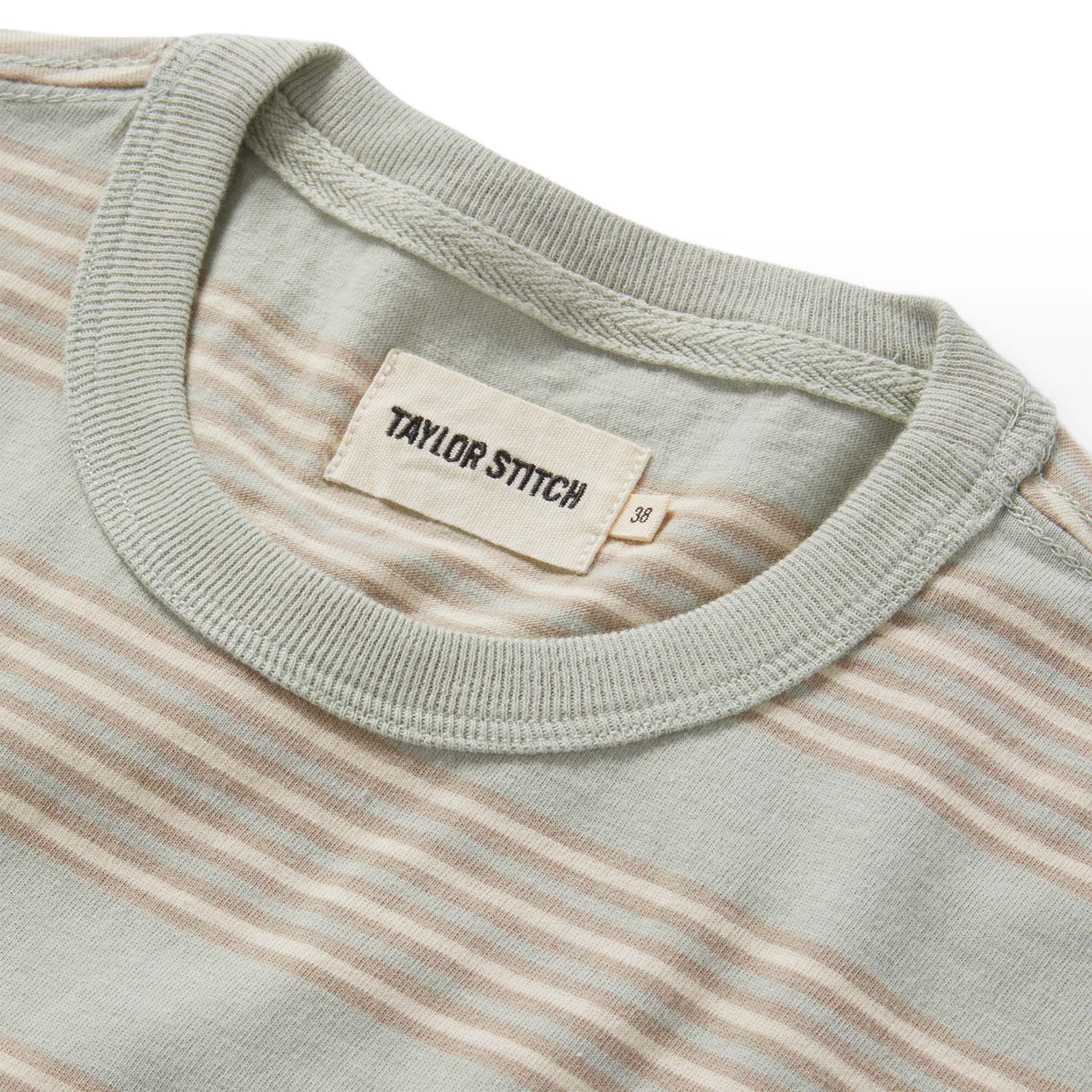 The Organic Cotton Tee in Seafoam Stripe - Image 4