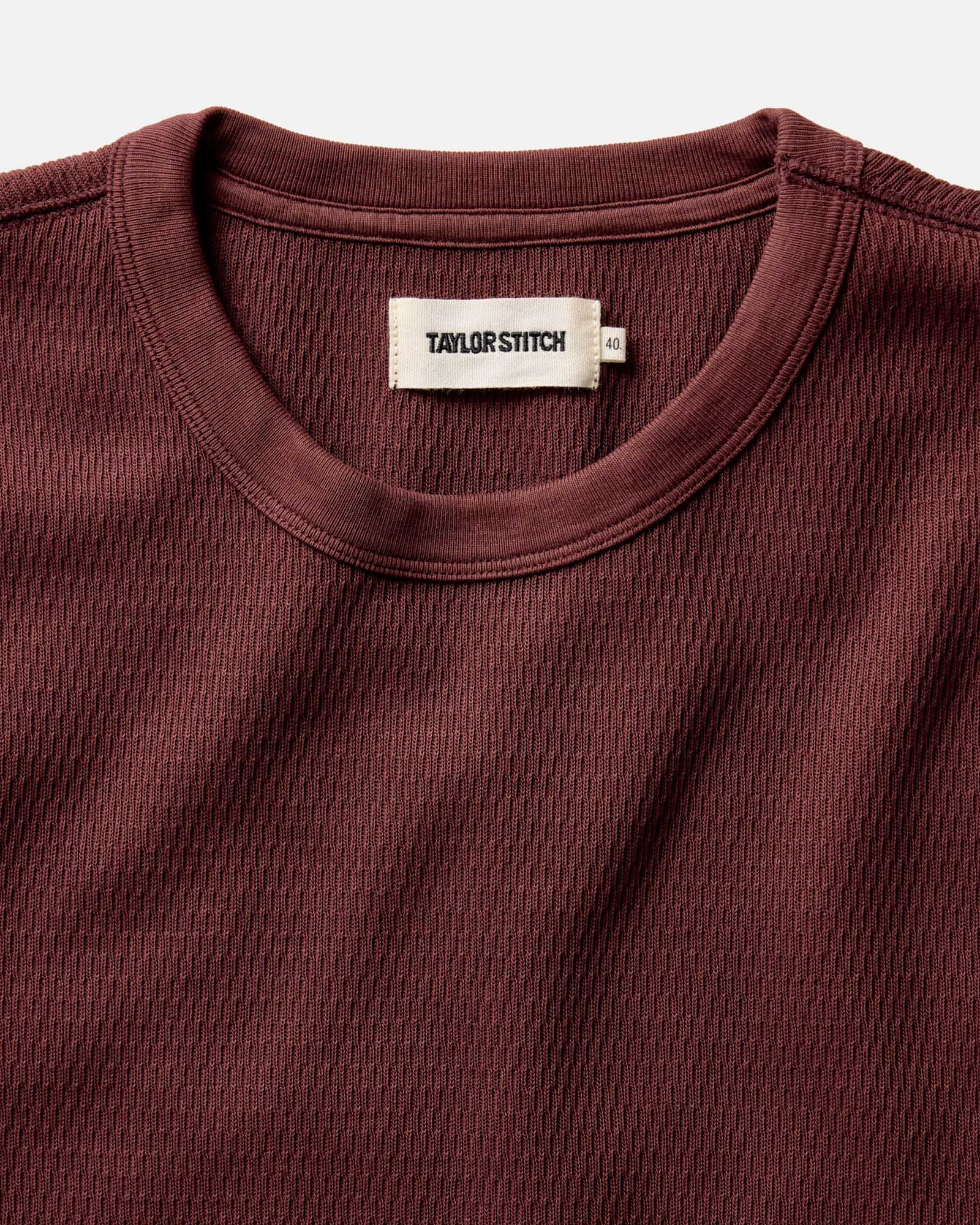 The Organic Cotton Crew in Burgundy Waffle - Image 4