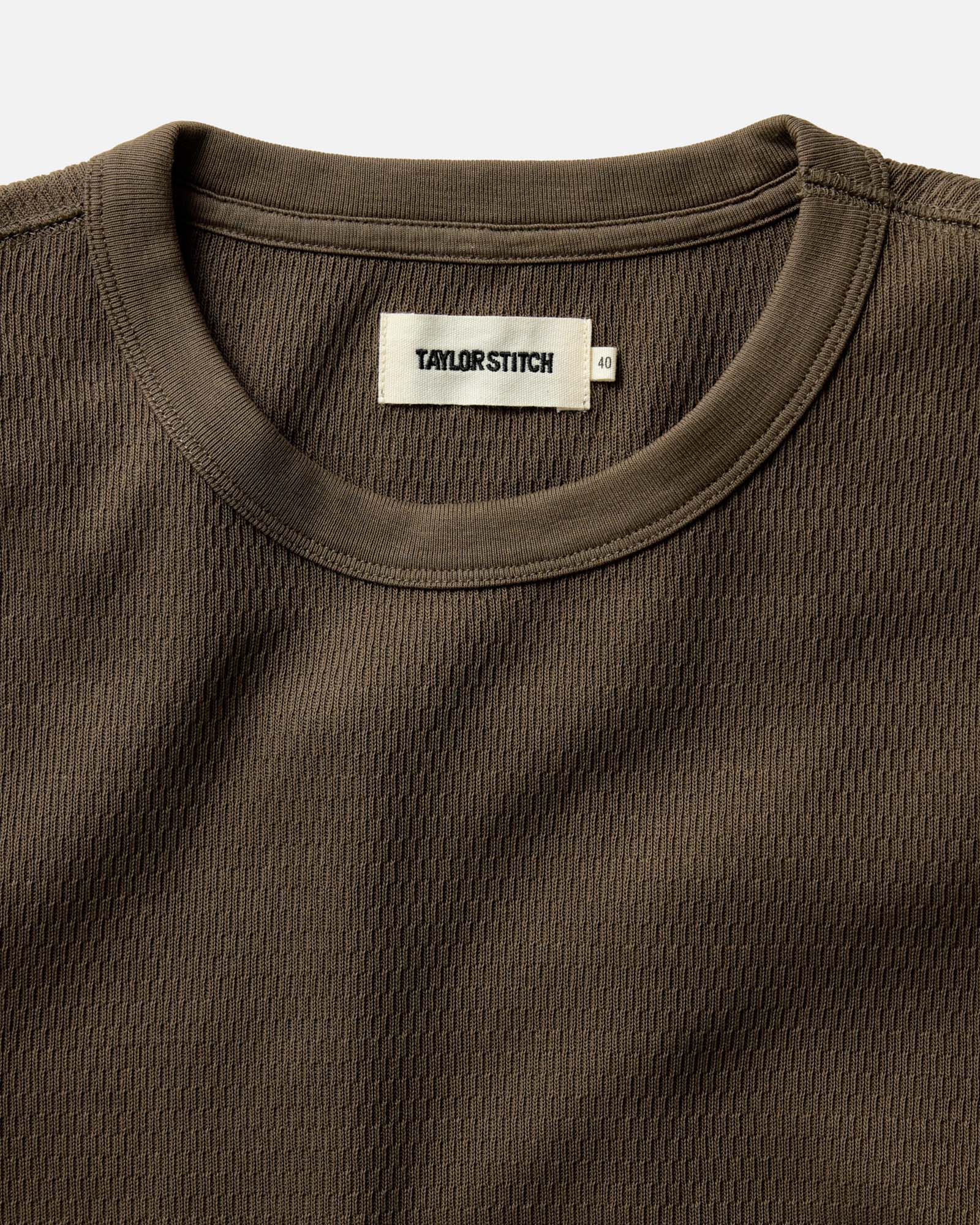 The Organic Cotton Crew in Fatigue Olive Waffle - Image 4