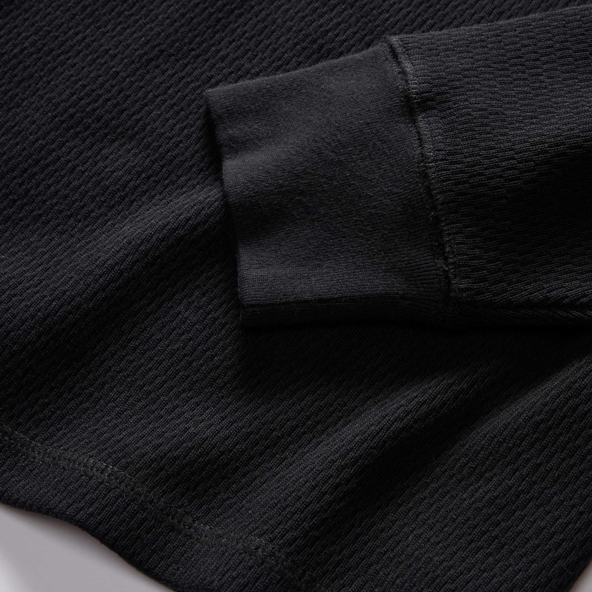 The Organic Cotton Waffle Henley in Faded Black - Image 6