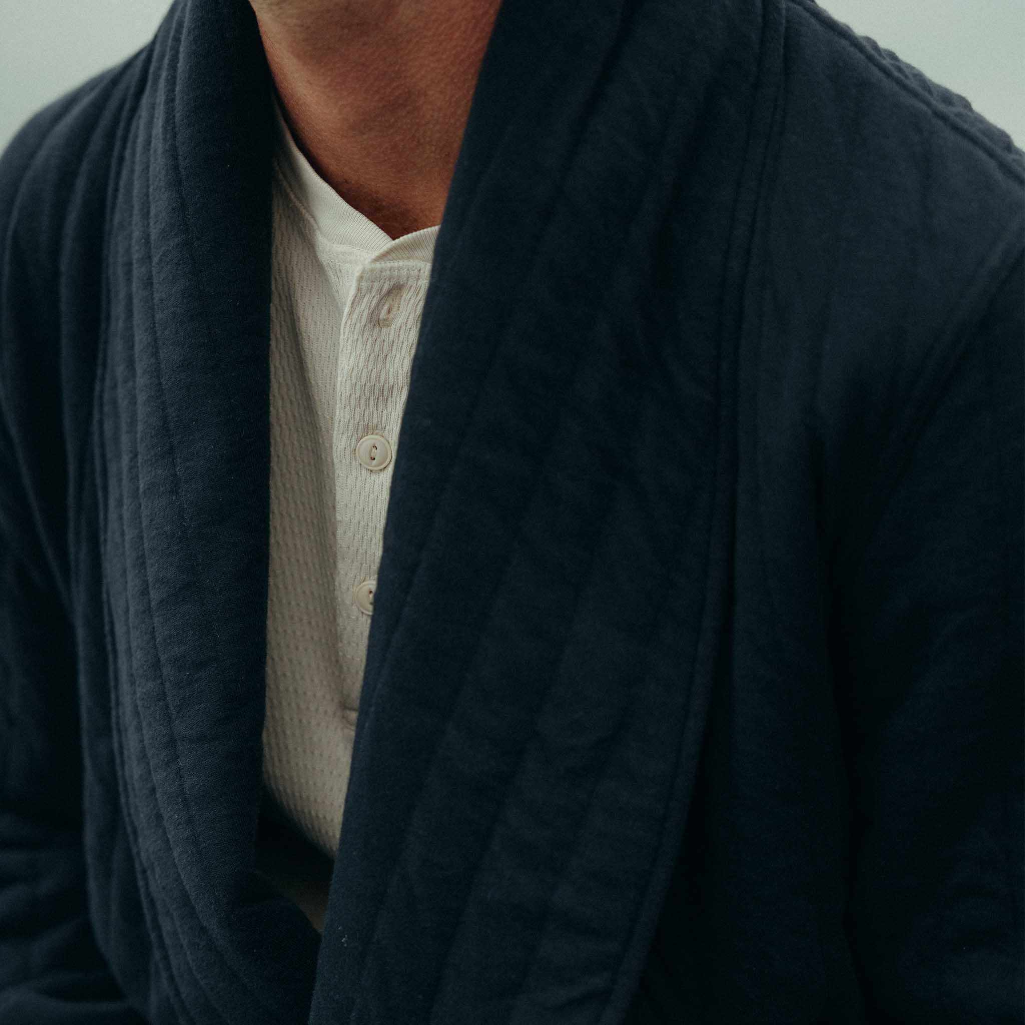 The Organic Cotton Waffle Henley in Vintage White - Image 2