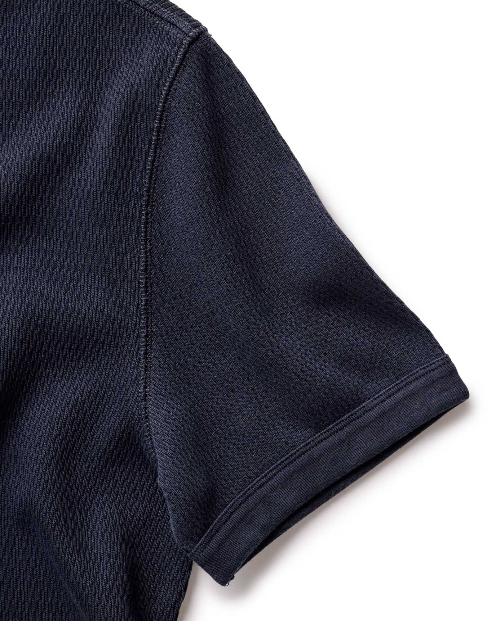 The Organic Cotton Short Sleeve Crew in Dark Navy Waffle - Image 5