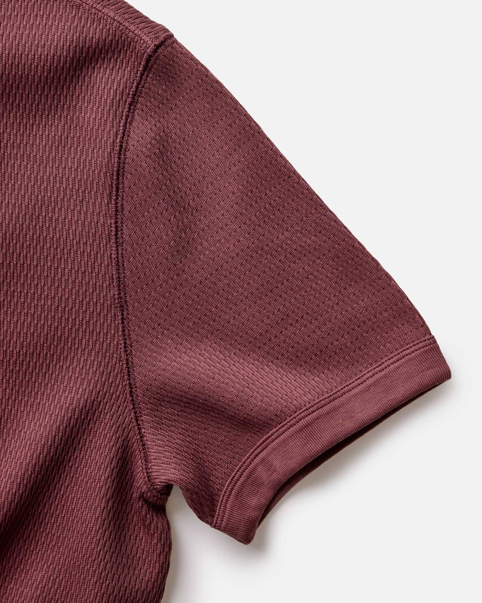 The Organic Cotton Short Sleeve Crew in Burgundy Waffle - Image 5