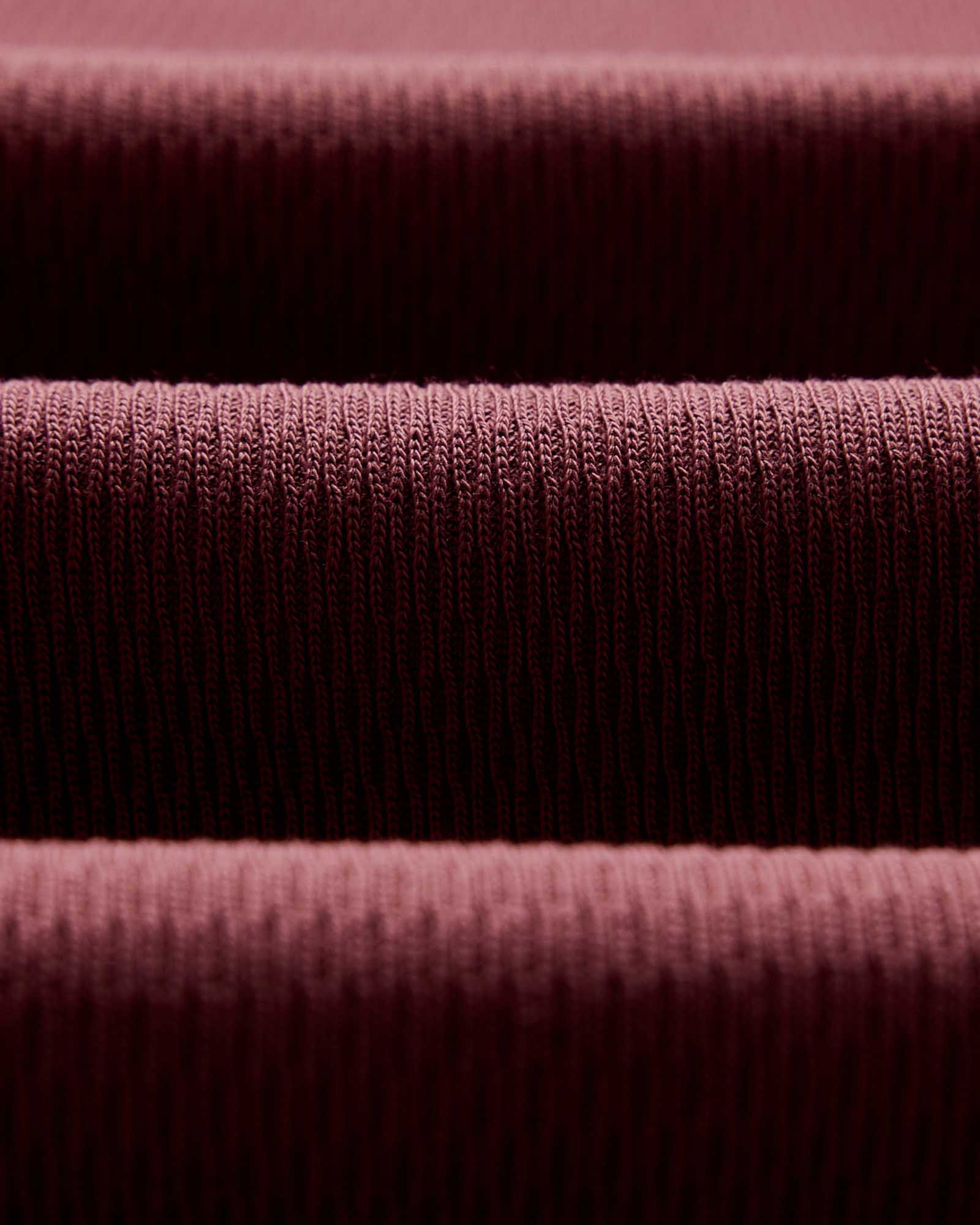 The Organic Cotton Short Sleeve Crew in Burgundy Waffle - Image 6