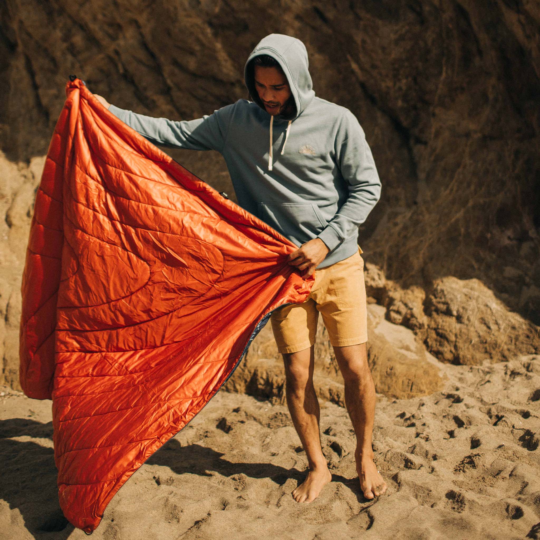 The Original Puffy Blanket in Navy Aloha - Image 2
