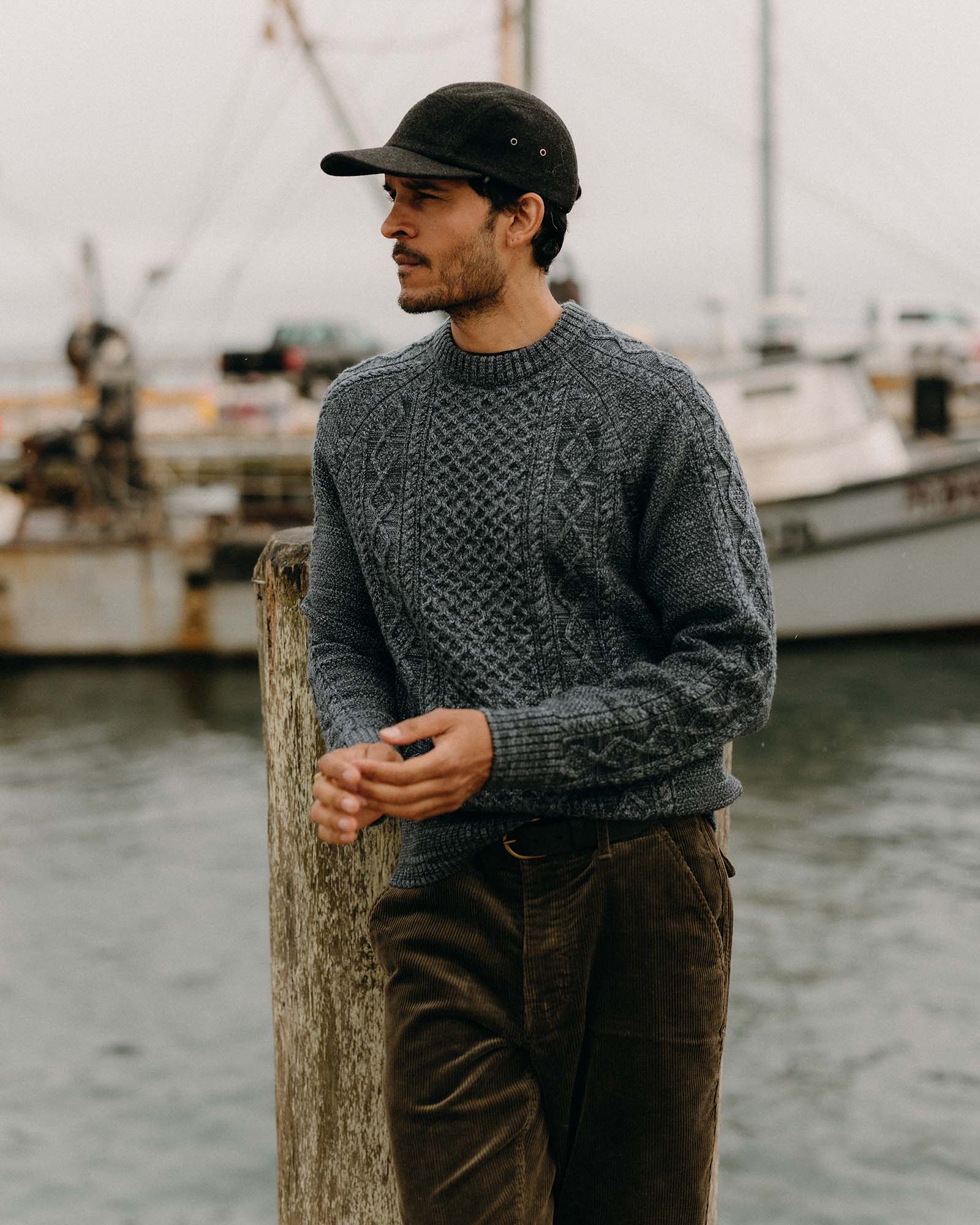 The Orr Sweater in Marled Marine Merino - Image 2