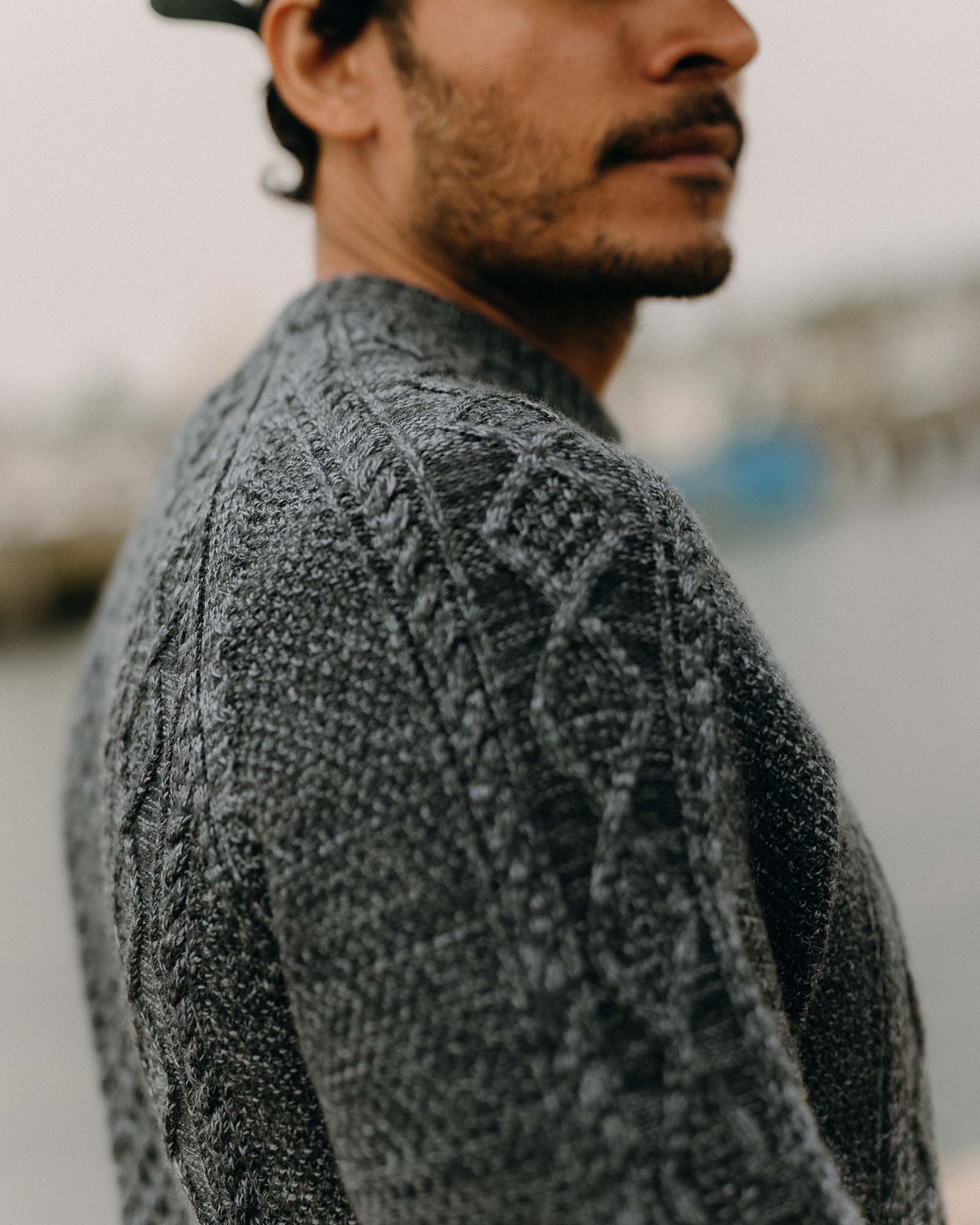 The Orr Sweater in Marled Marine Merino - Image 3