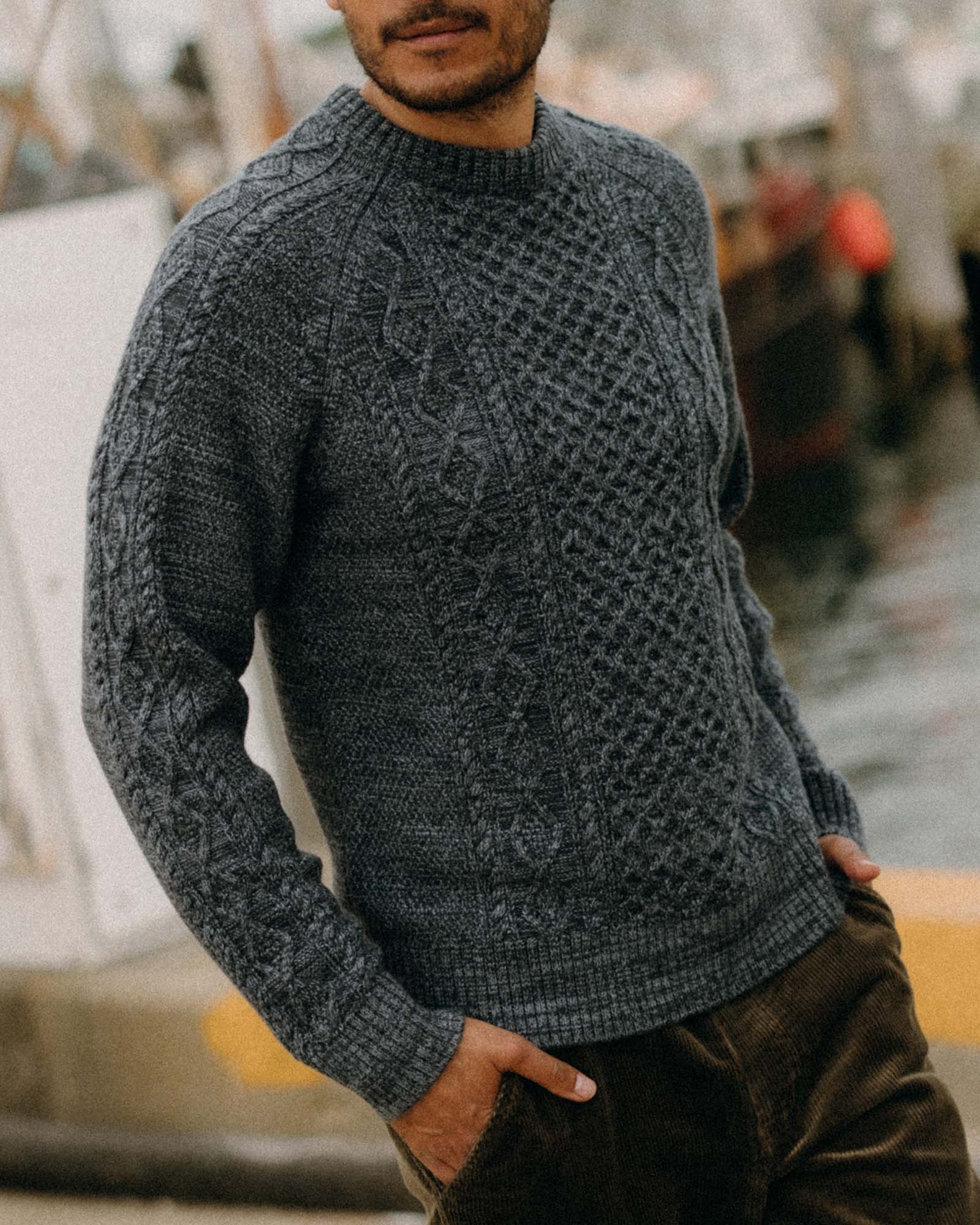 The Orr Sweater in Marled Marine Merino - Image 4
