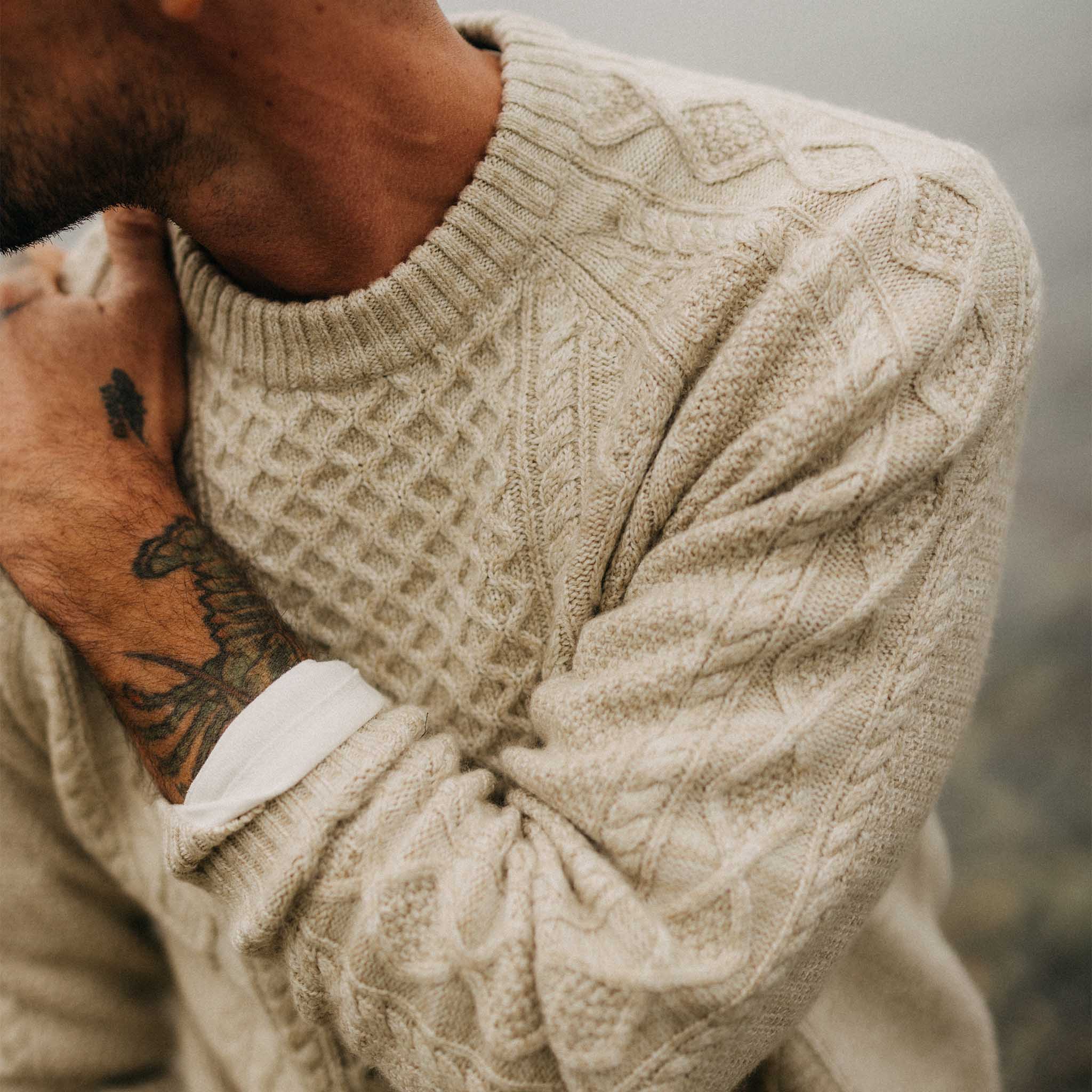 The Orr Sweater in Marled Oat Merino - Image 3