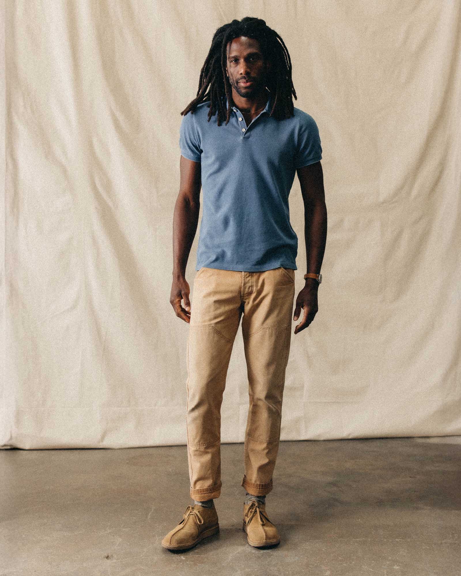 The Pacific Polo in Washed Indigo Pique - Image 2