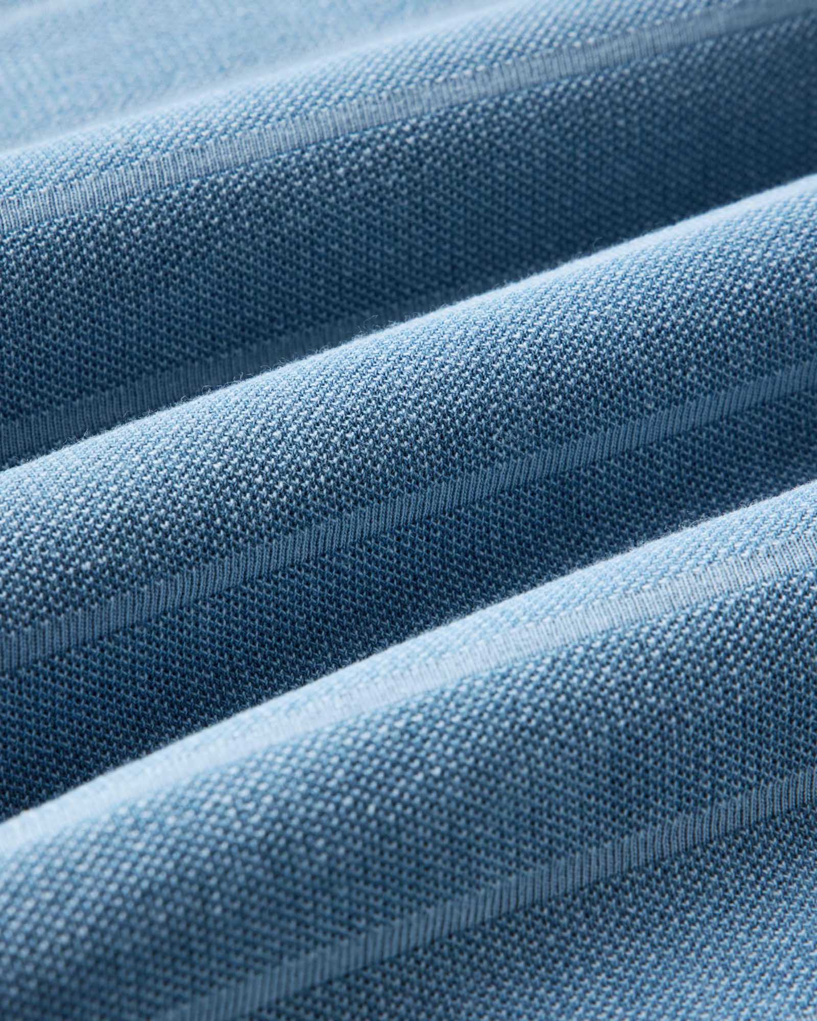 The Pacific Polo in Washed Indigo Pique Stripe - Image 6