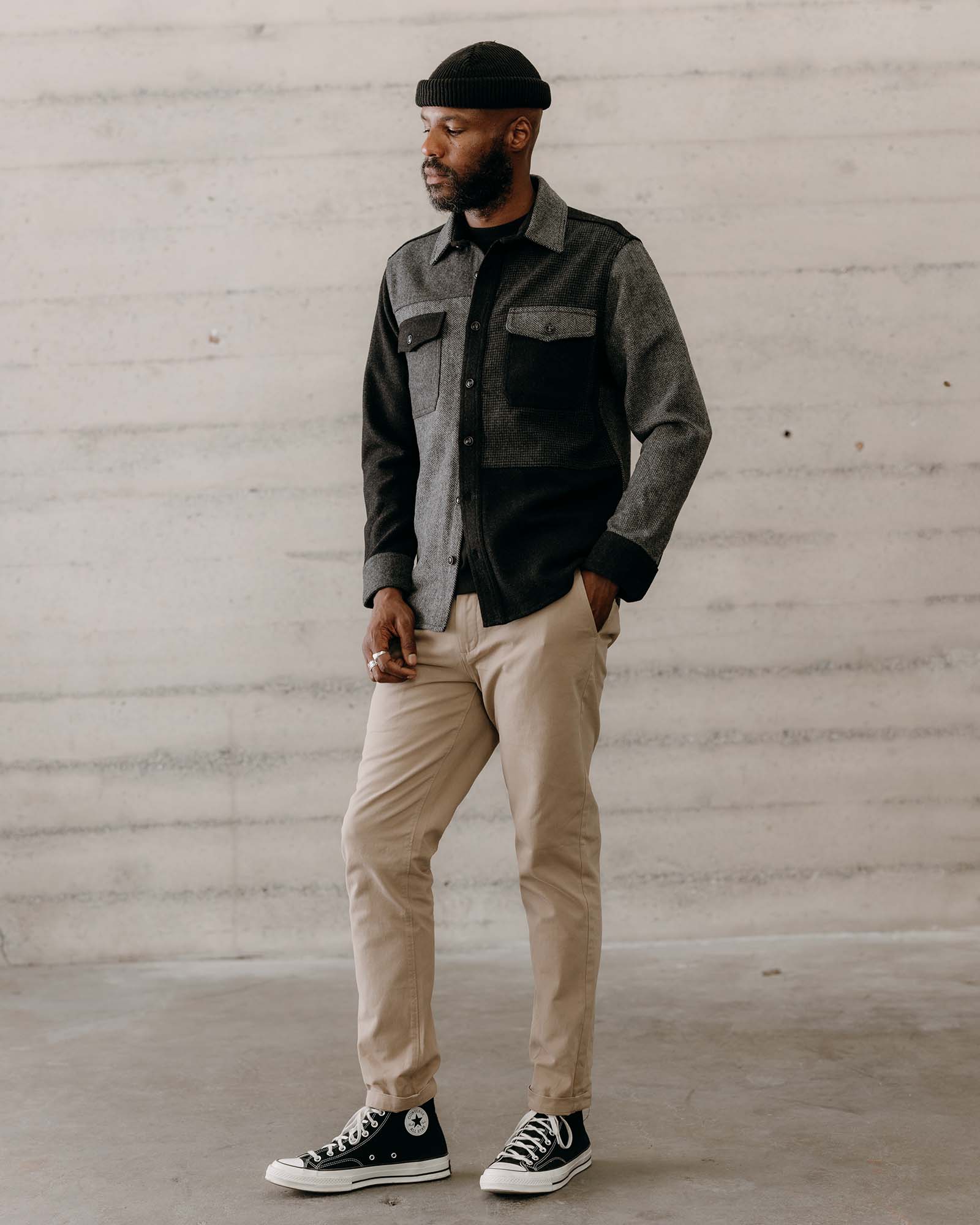 The Patchwork Overshirt in Ash Tweed - Image 4