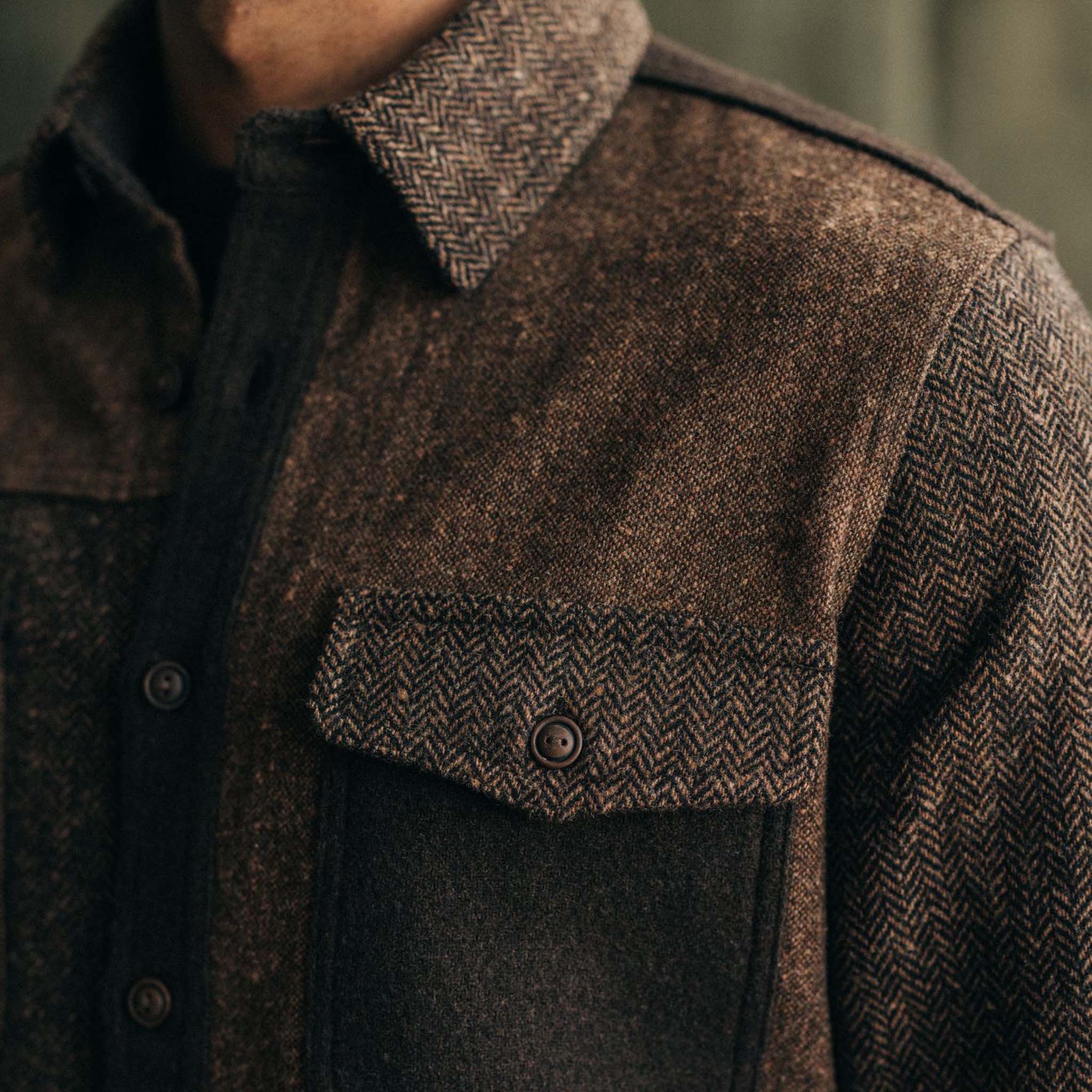 The Patchwork Overshirt in Timber Tweed - Image 3