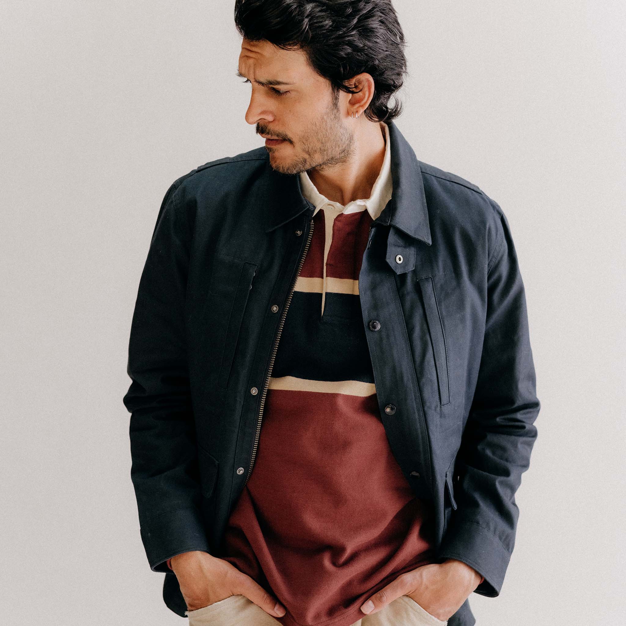The Pathfinder Jacket in Dark Navy Dry Wax - Image 2
