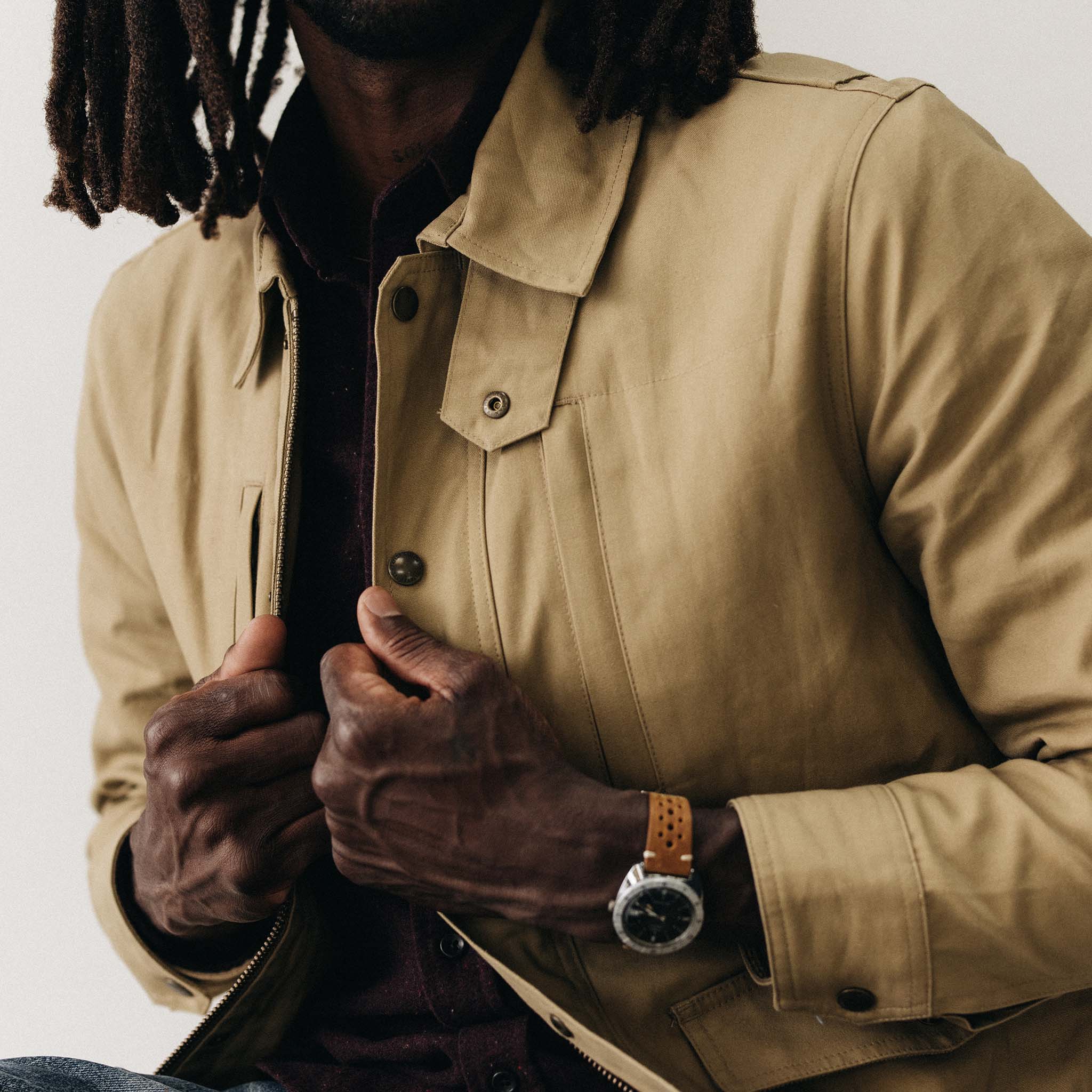 The Pathfinder Jacket in Khaki Dry Wax - Image 3