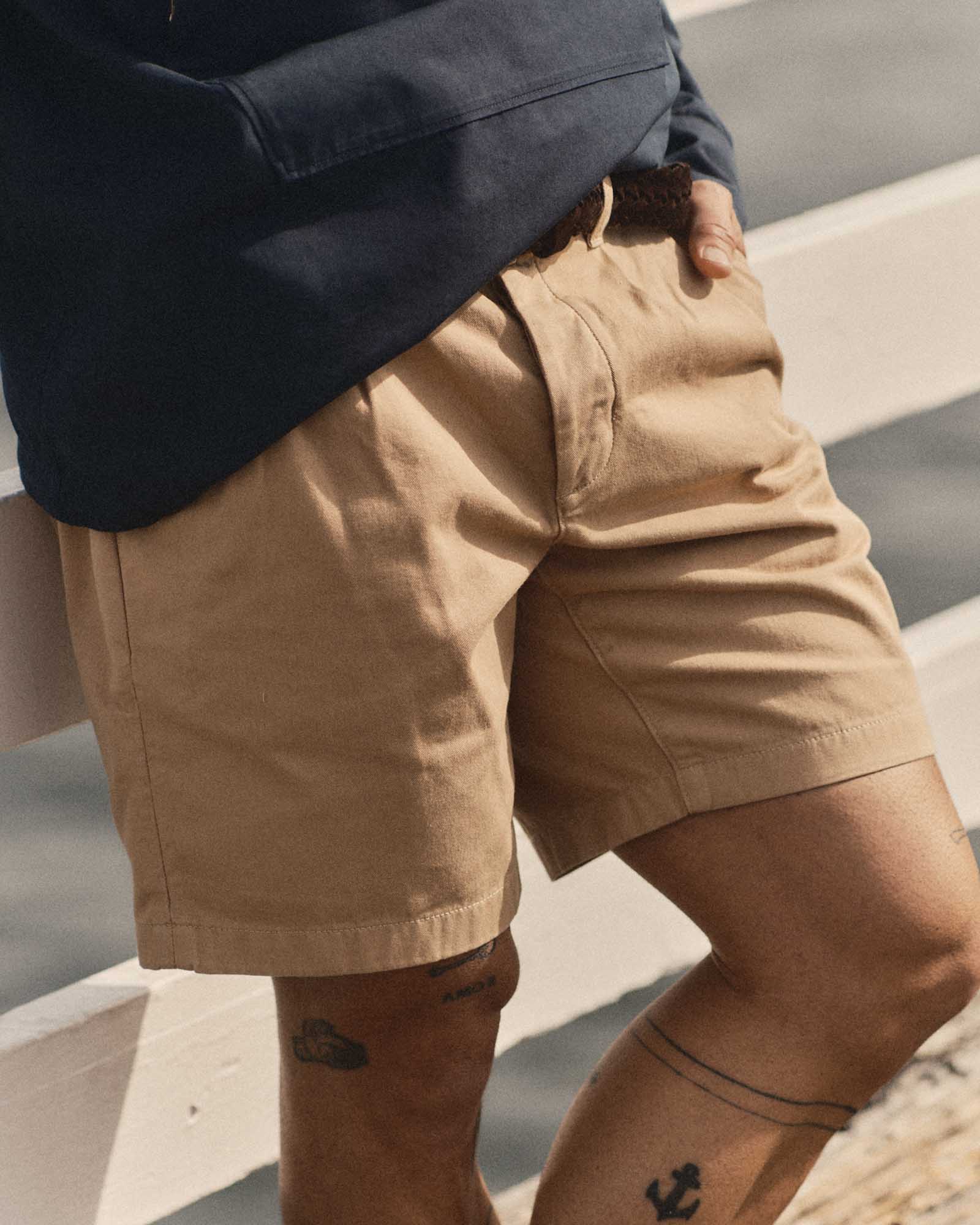 The Pleated Short in Organic Field Khaki Twill - Image 3