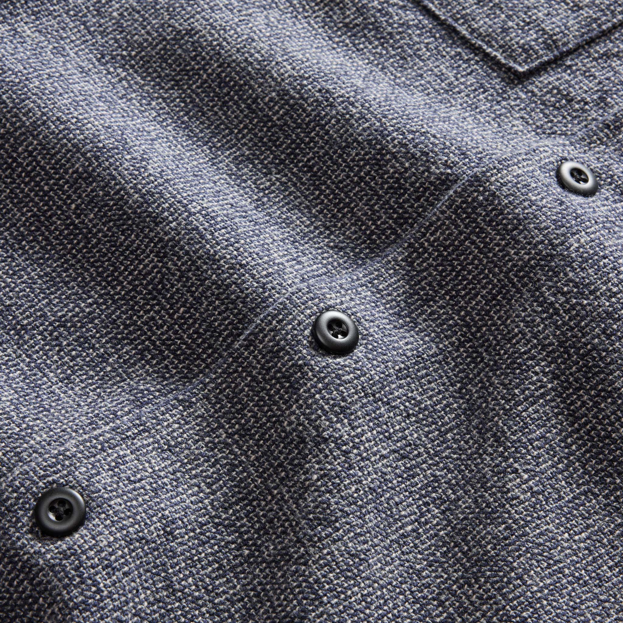 The Point Shirt in Heather Blue Linen Tweed - Image 8