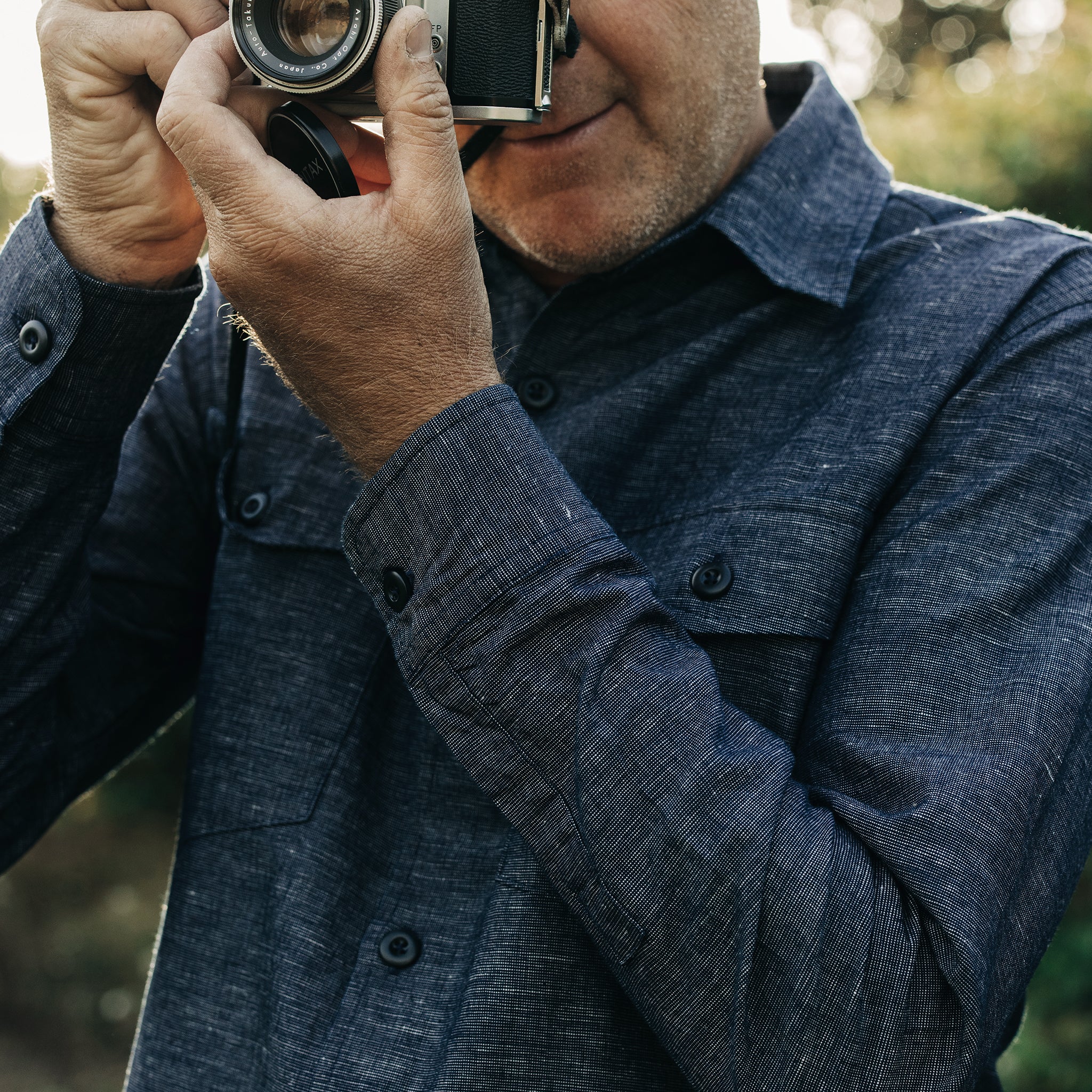 The Point Shirt in Indigo Slub - Image 4