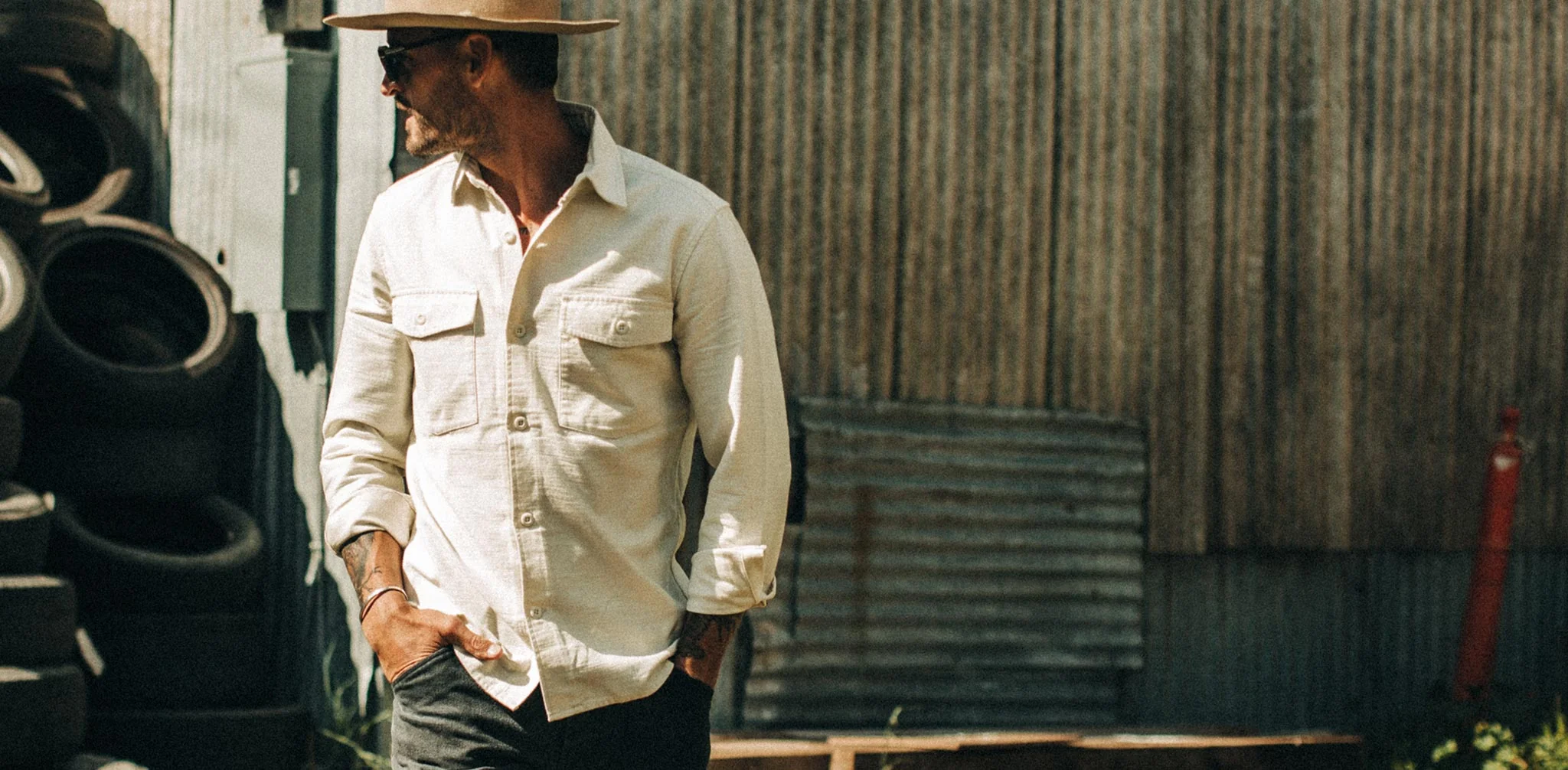 The Point Shirt in Natural Reverse Sateen - Image 11