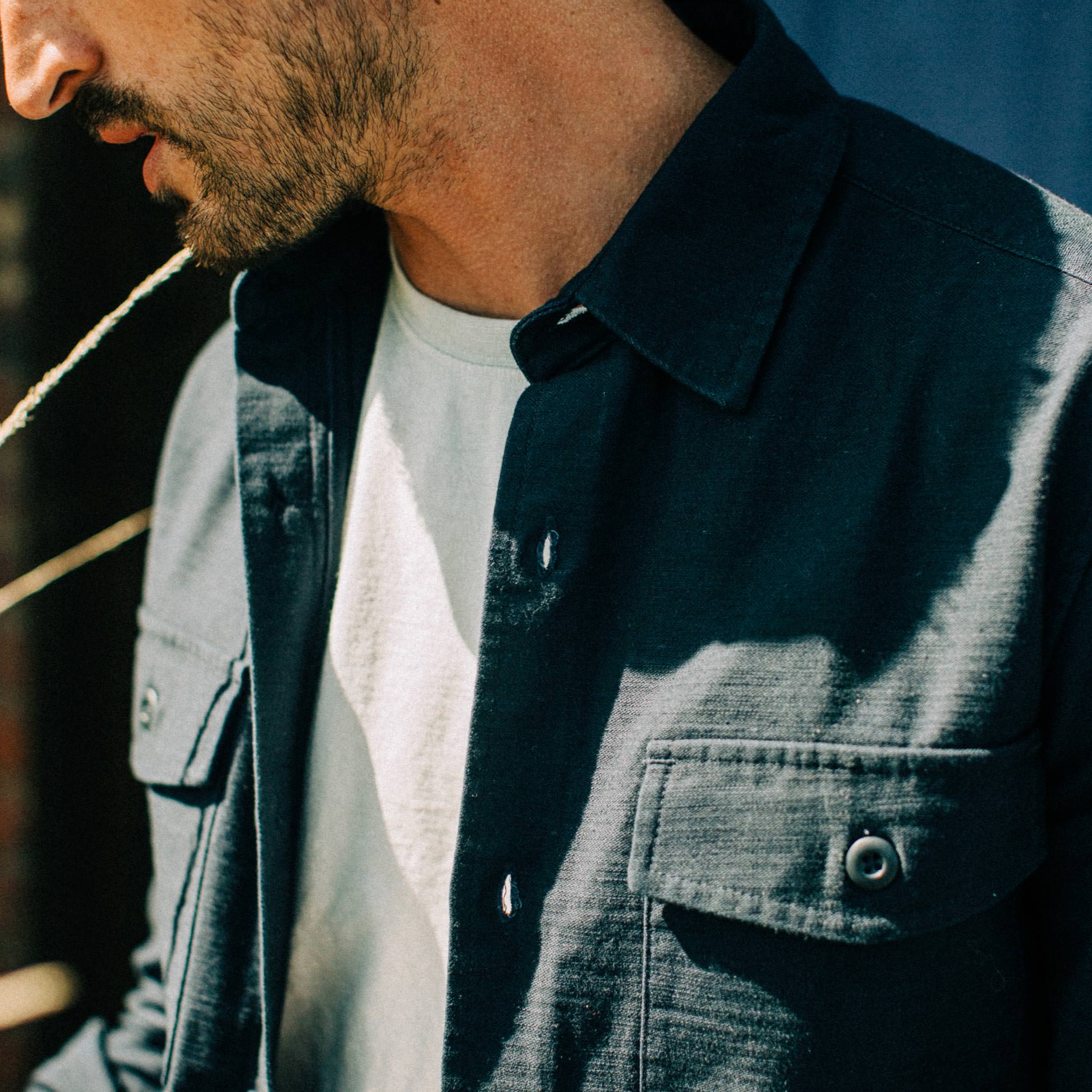 The Point Shirt in Navy Reverse Sateen - Image 3