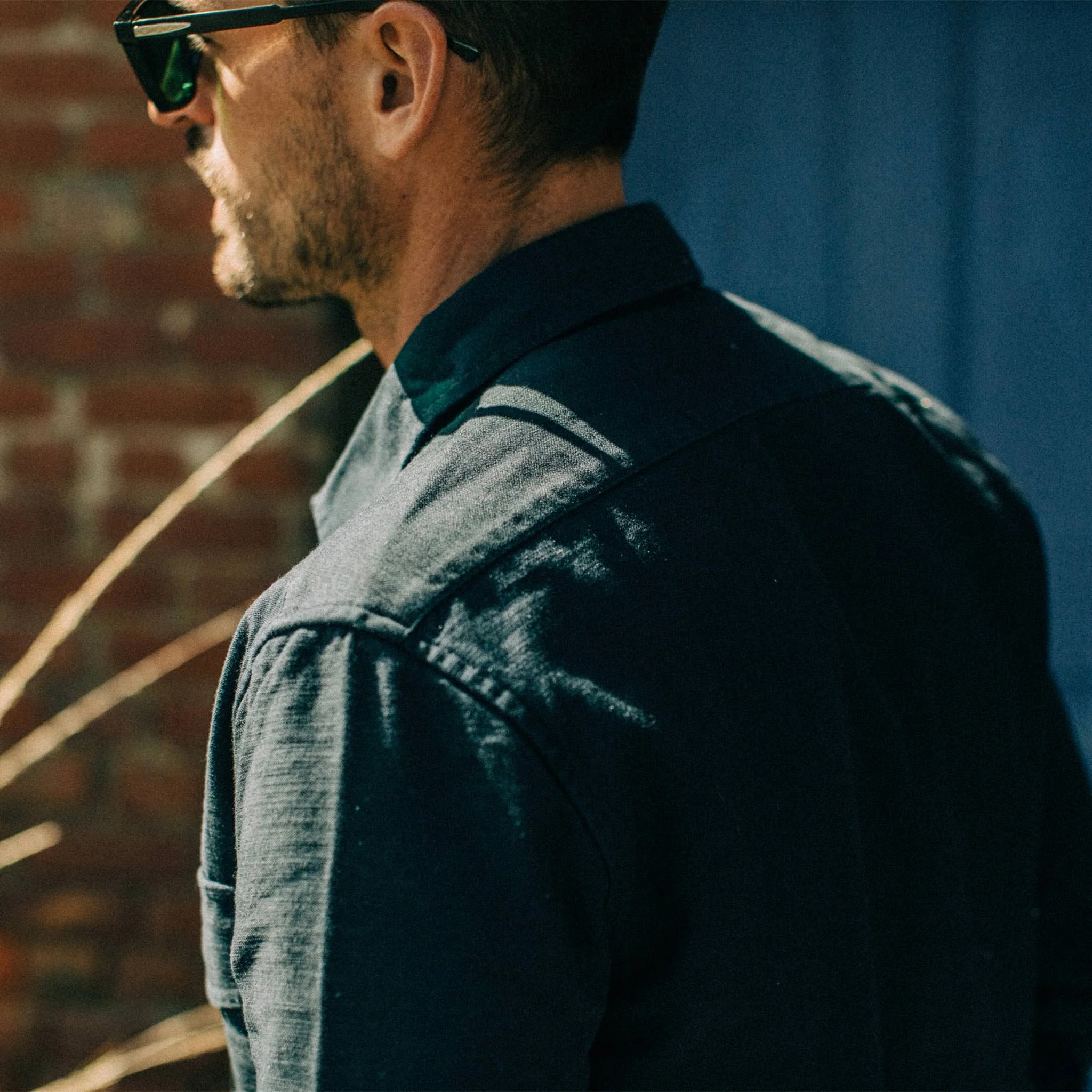 The Point Shirt in Navy Reverse Sateen - Image 5