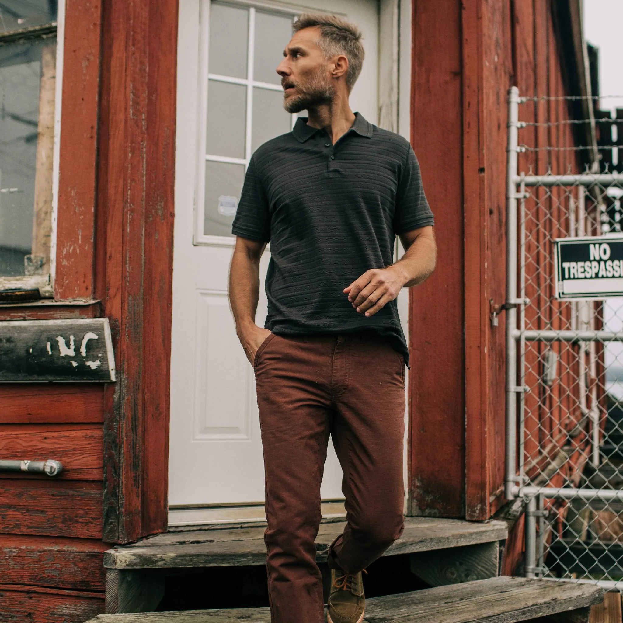 The Polo in Dark Charcoal Jacquard - Image 5