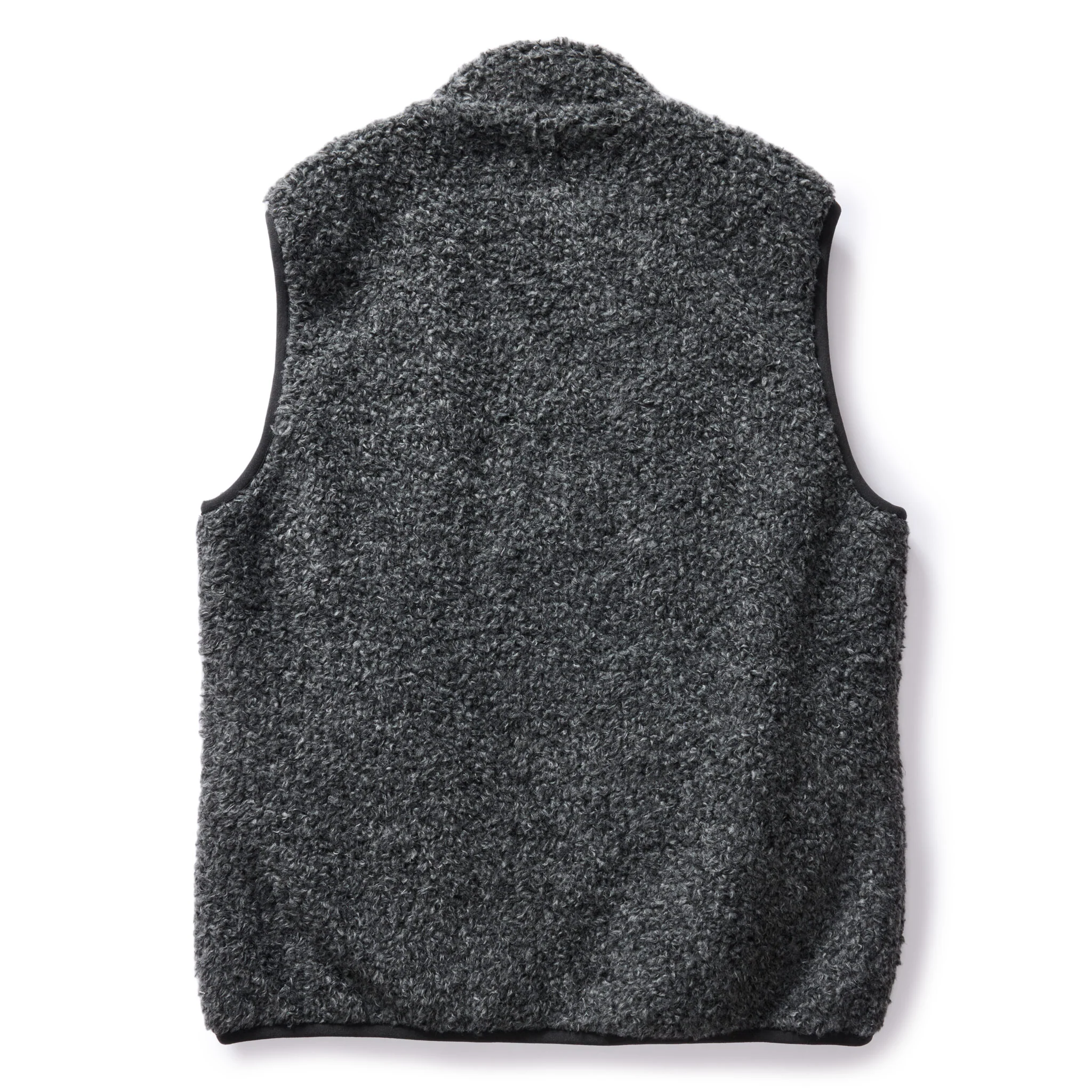 The Port Vest in Coal Marl Boucle Fleece - Image 6