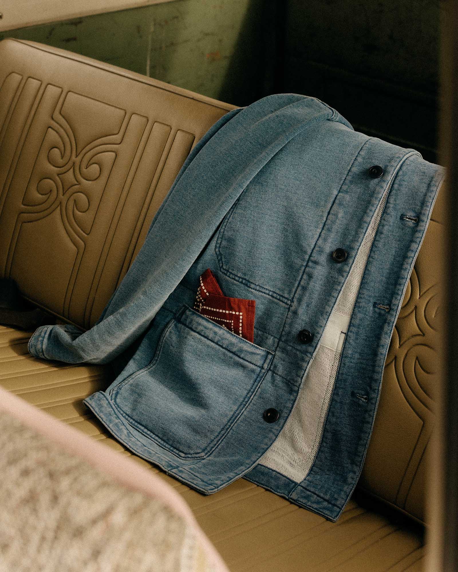 The Primer Jacket in Washed Indigo Terry - Image 4