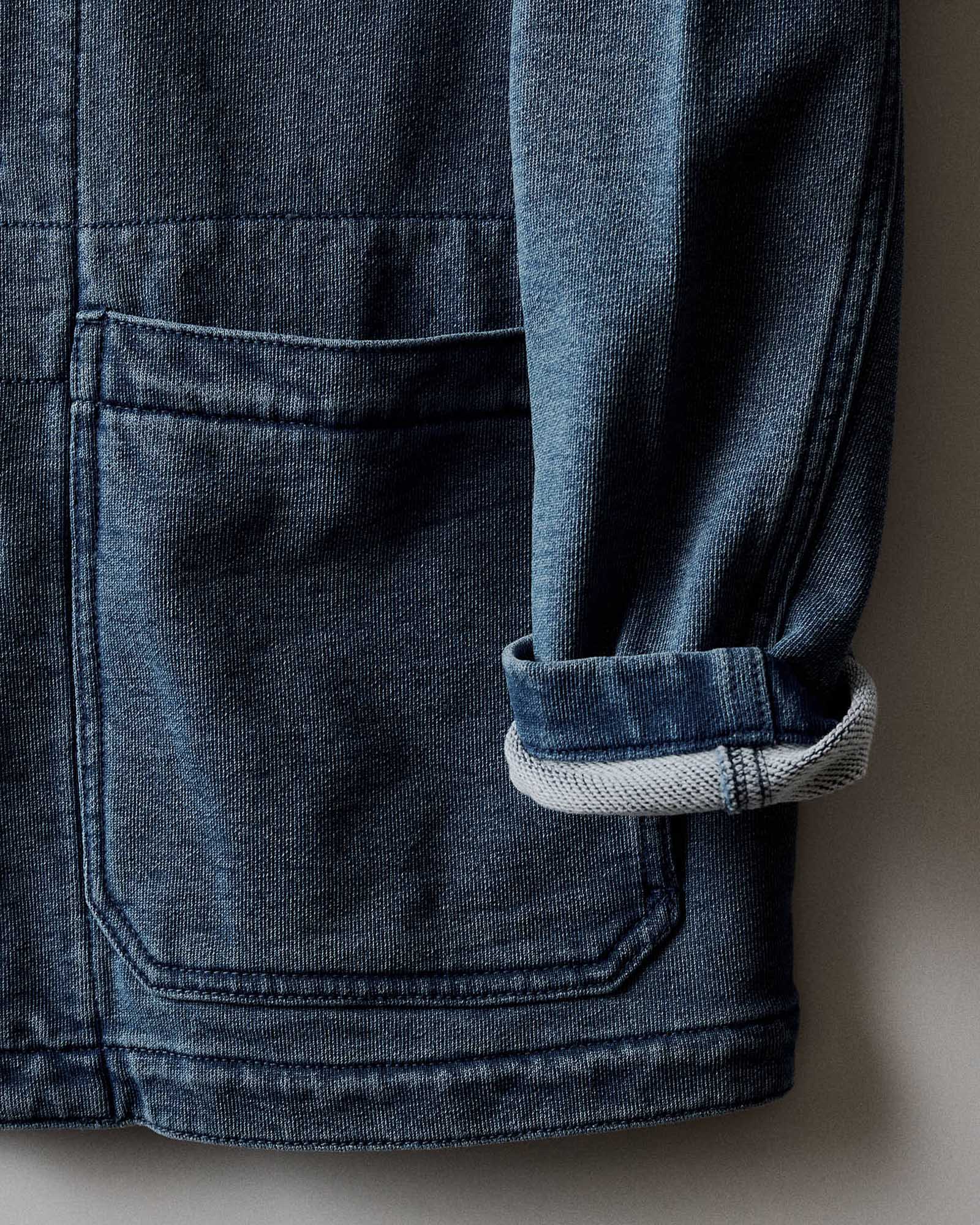 The Primer Jacket in Washed Indigo Terry - Image 7