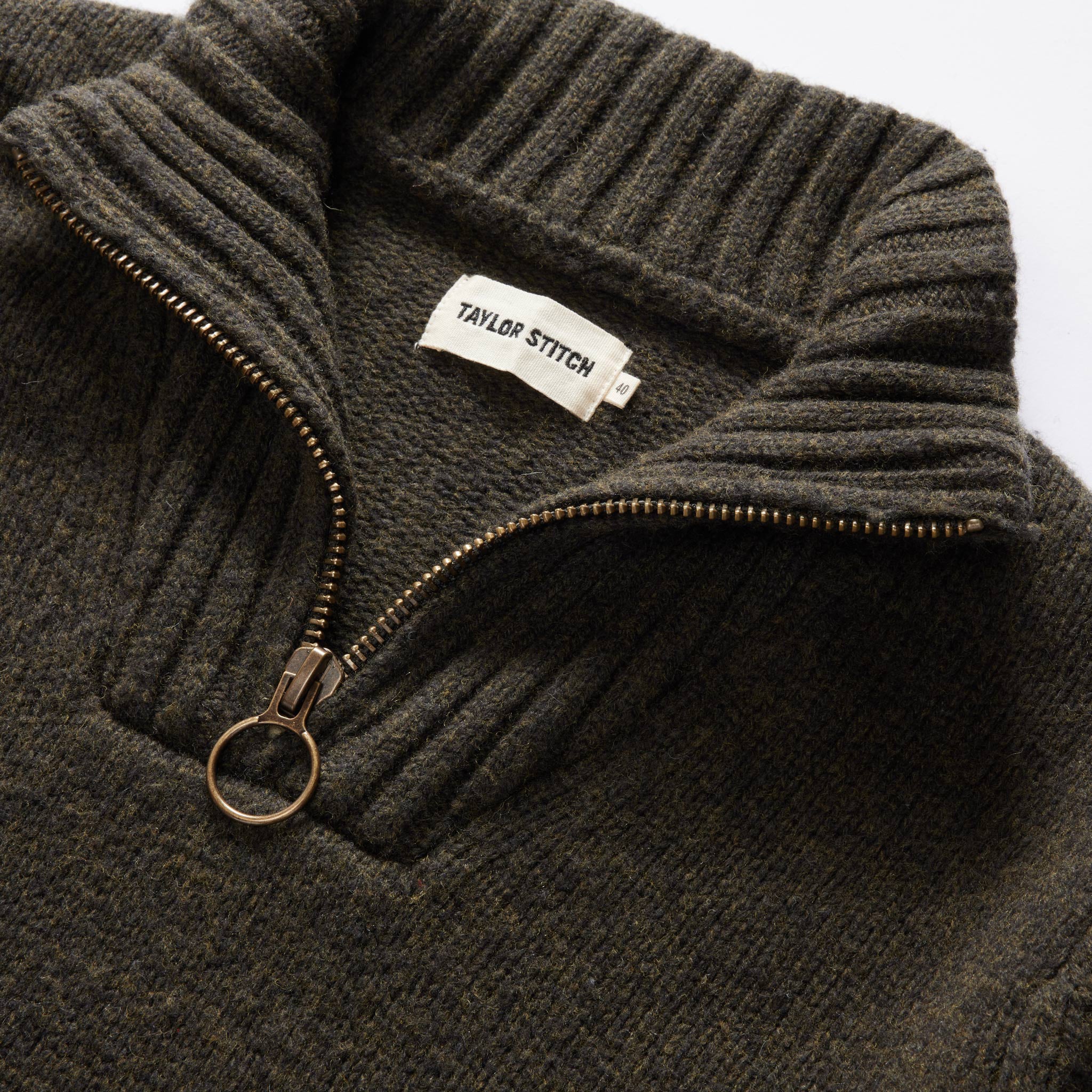 The Quarter Zip Tanker Sweater in Loden - Image 5