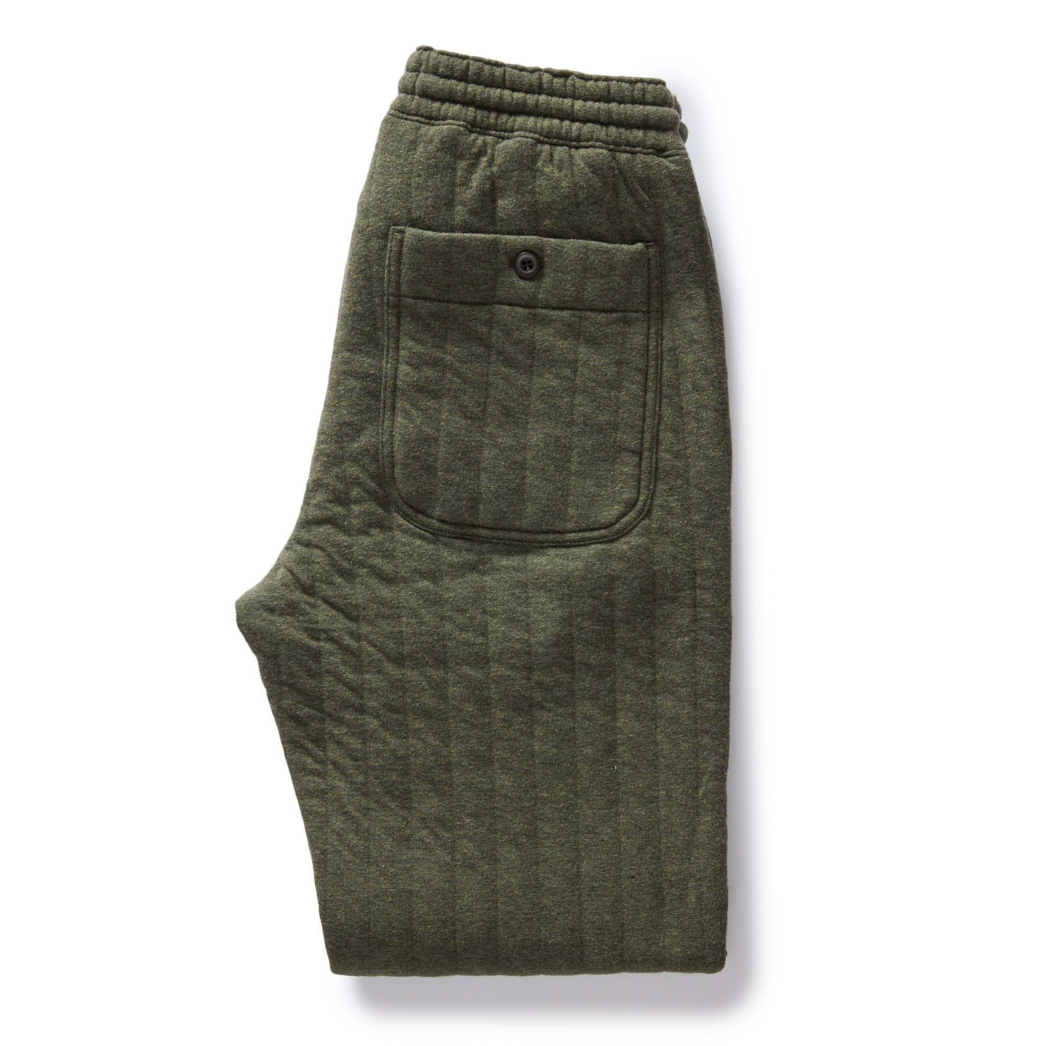 The Apres Pant in Heather Fatigue Olive Quilted Jersey - Image 8