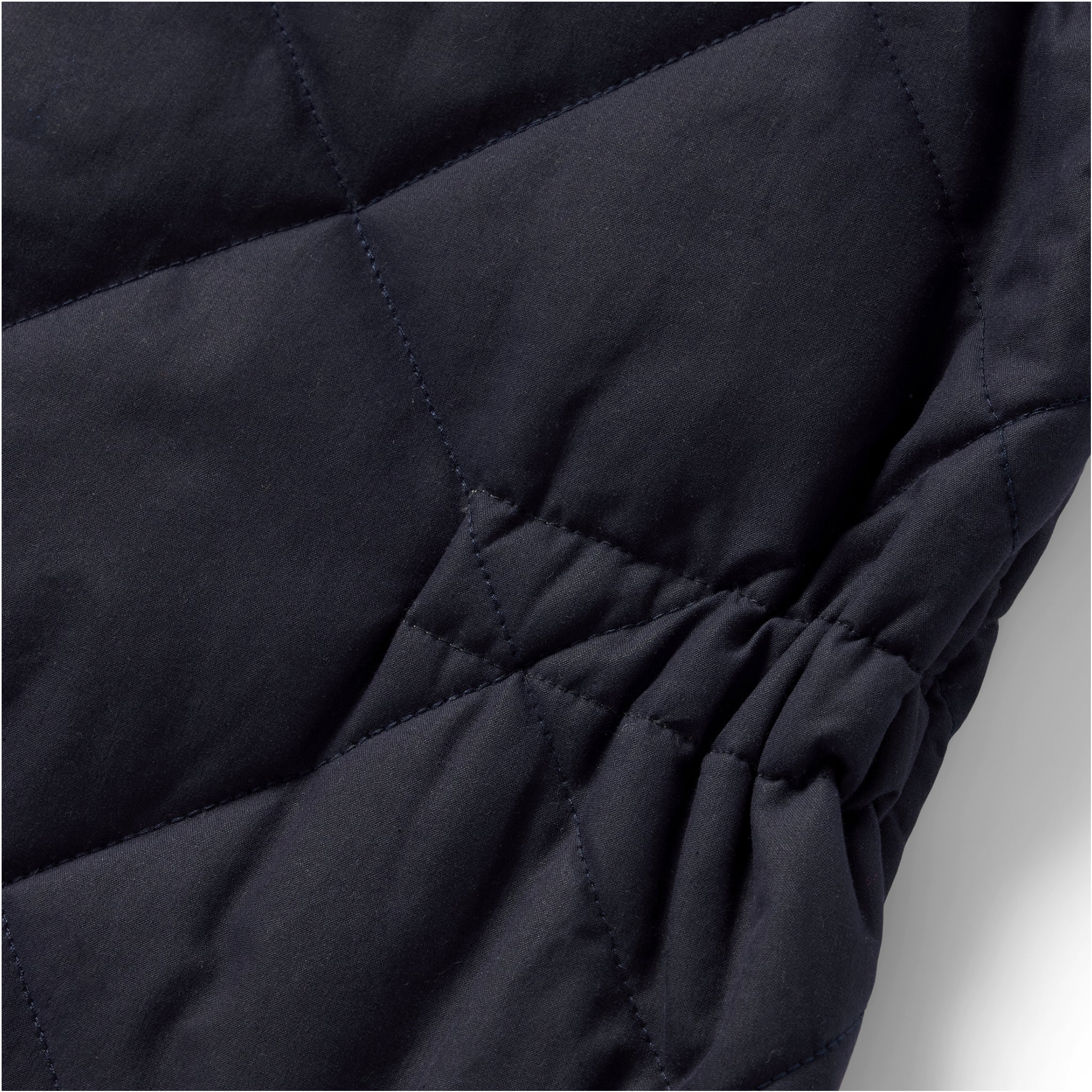 The Quilted Bomber Vest in Navy Dry Wax - Image 6