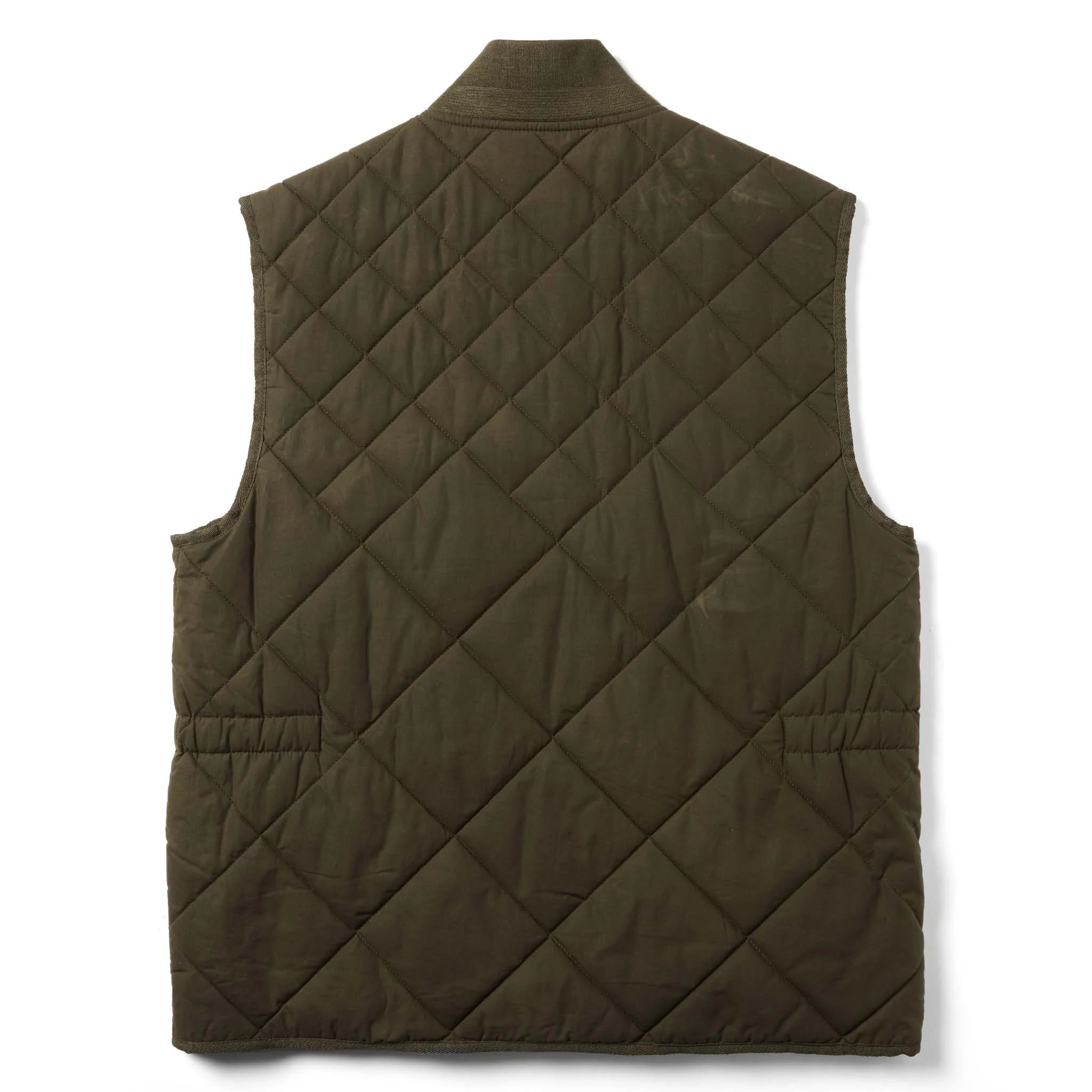 The Quilted Bomber Vest in Olive Dry Wax - Image 7