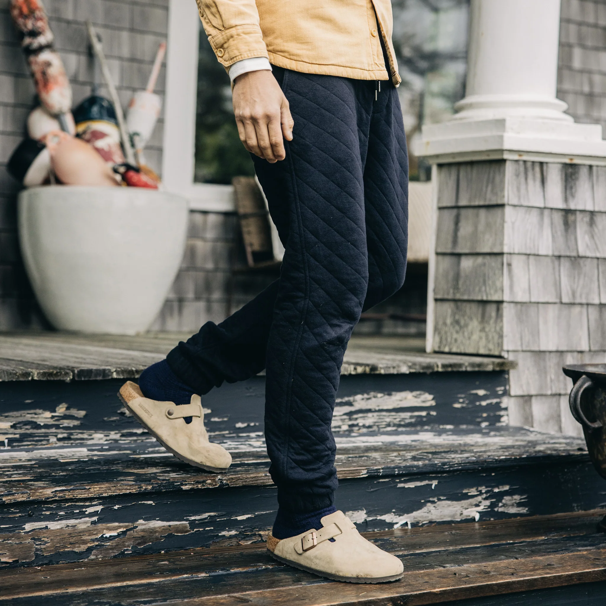 The Quilted Jersey Pant in Midnight Heather - Image 2