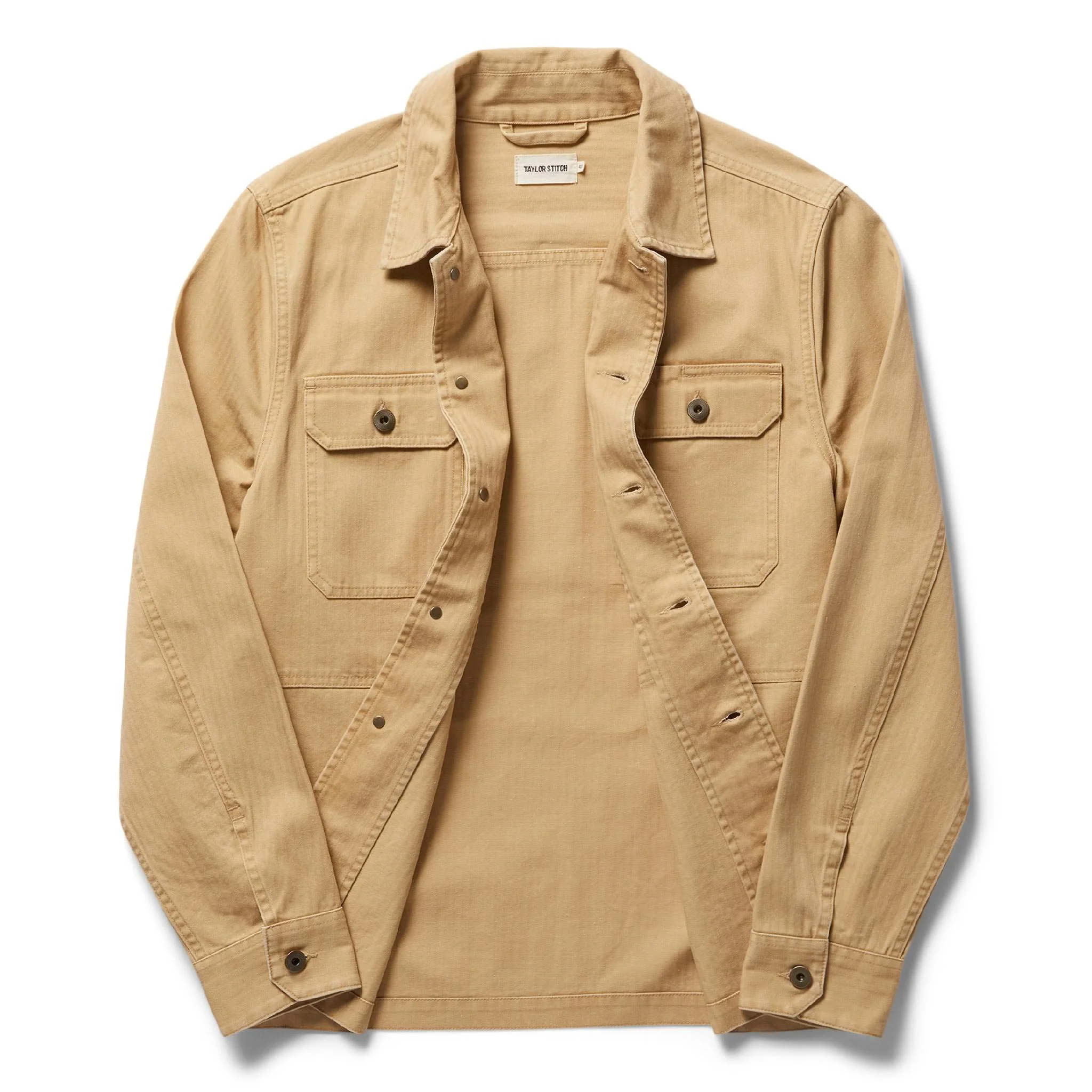 The Reserve Shirt in Khaki Herringbone - Image 10