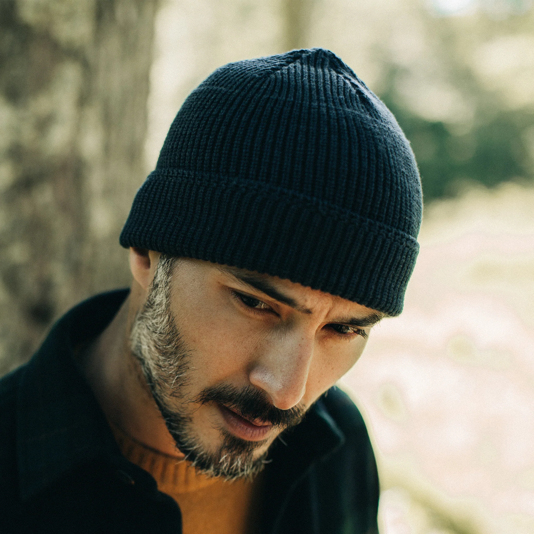 The Rib Beanie in Heather Navy - Image 3