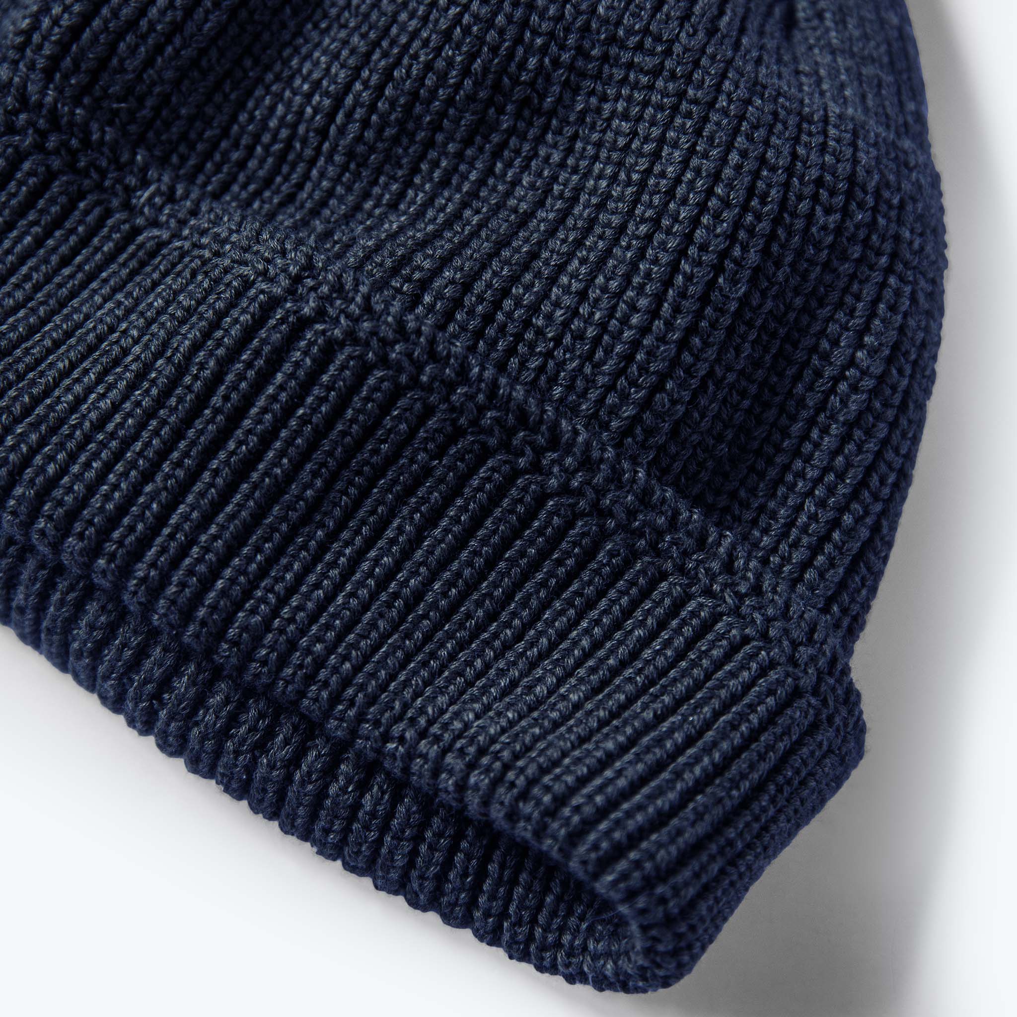 The Rib Beanie in Navy Heather - Image 4