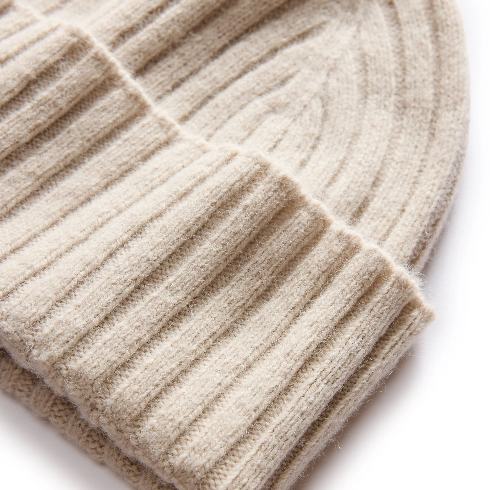 The Rib Beanie in Oat Heather - Image 4