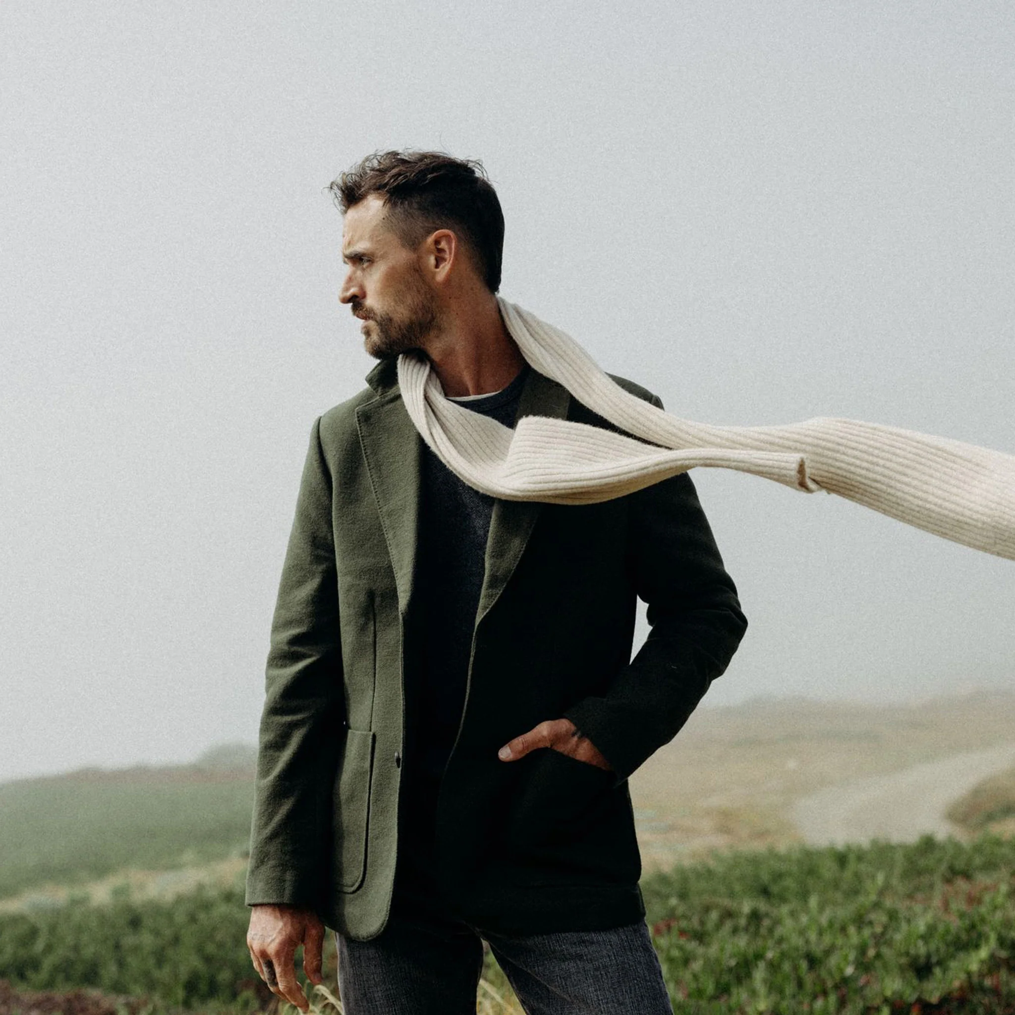 The Rib Scarf in Oat Heather - Image 3