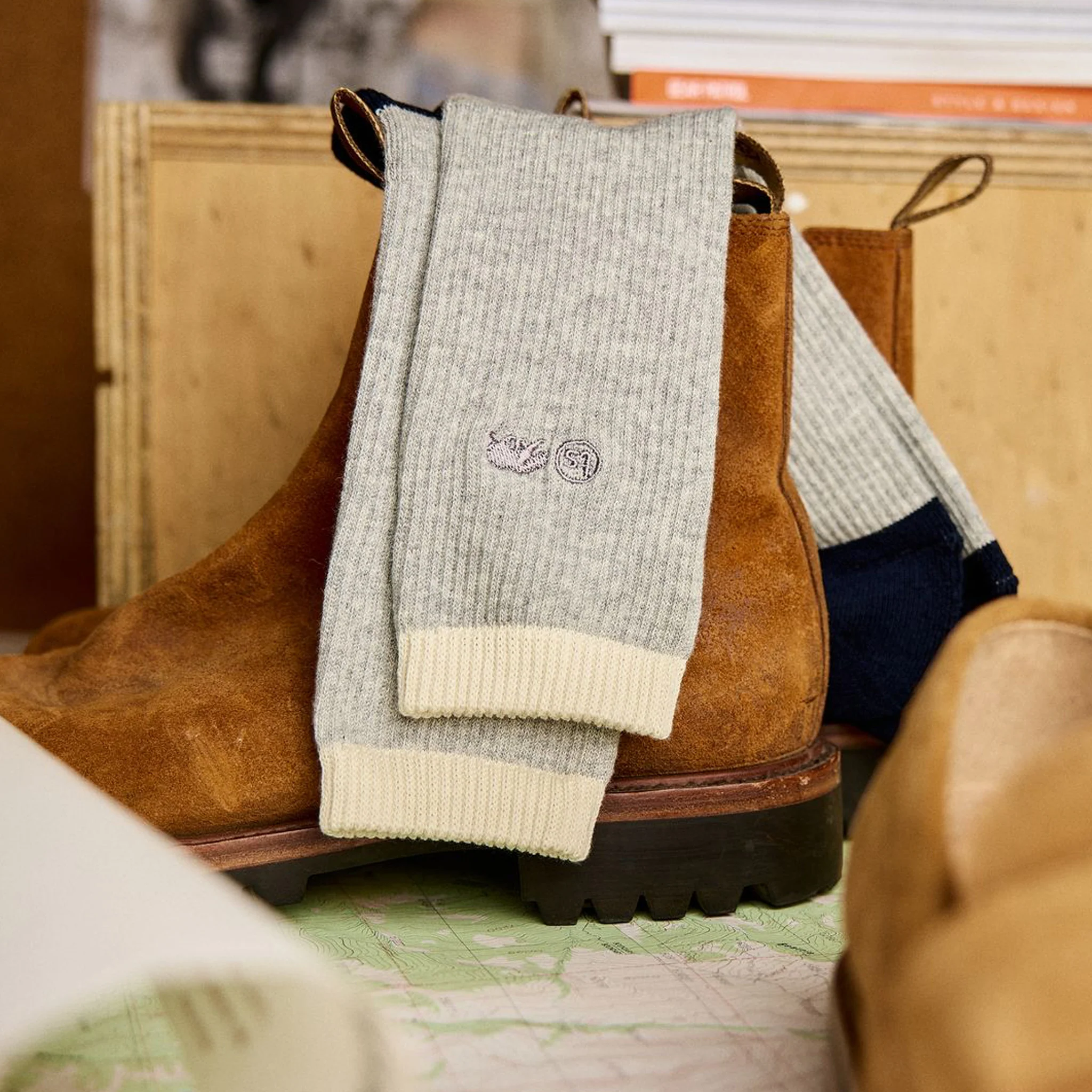 The Ribbed Sock in Grey - Image 2
