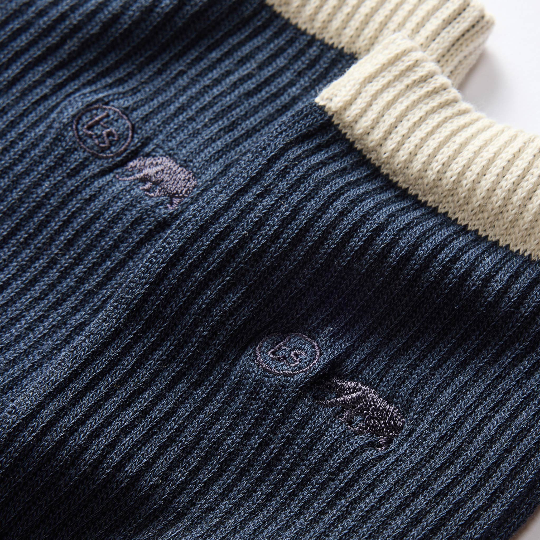 The Ribbed Sock in Navy - Image 4