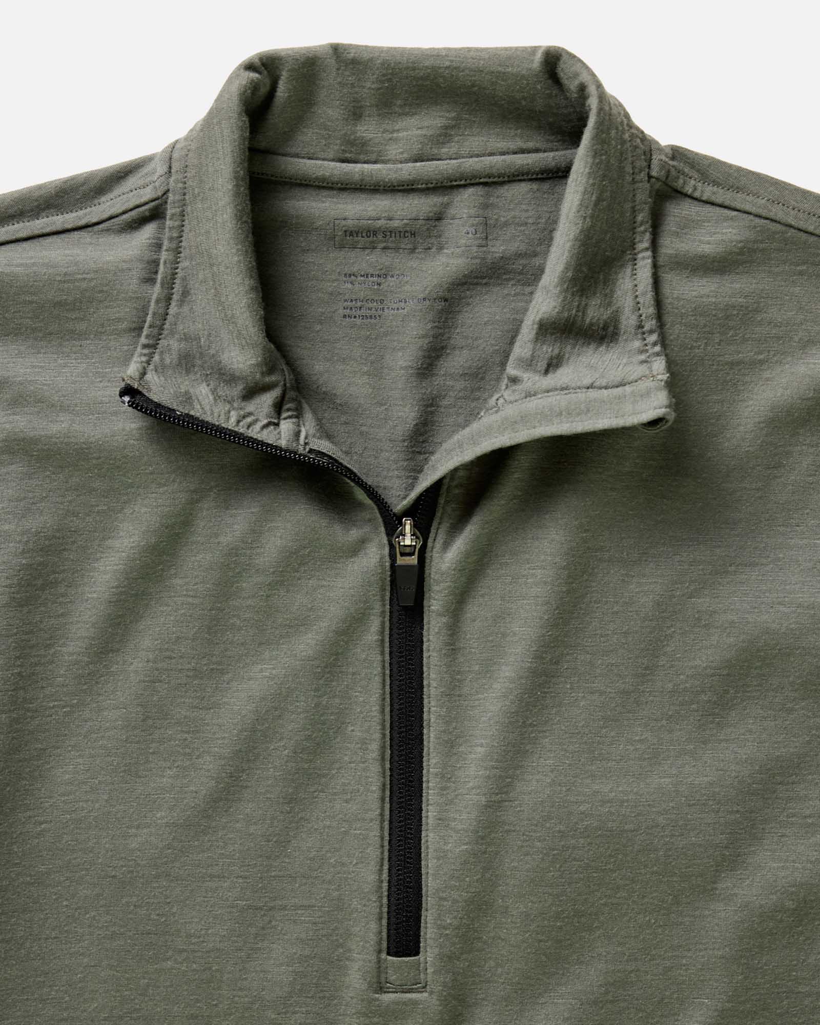 The Ridgeline Merino Half Zip in Field Olive - Image 4