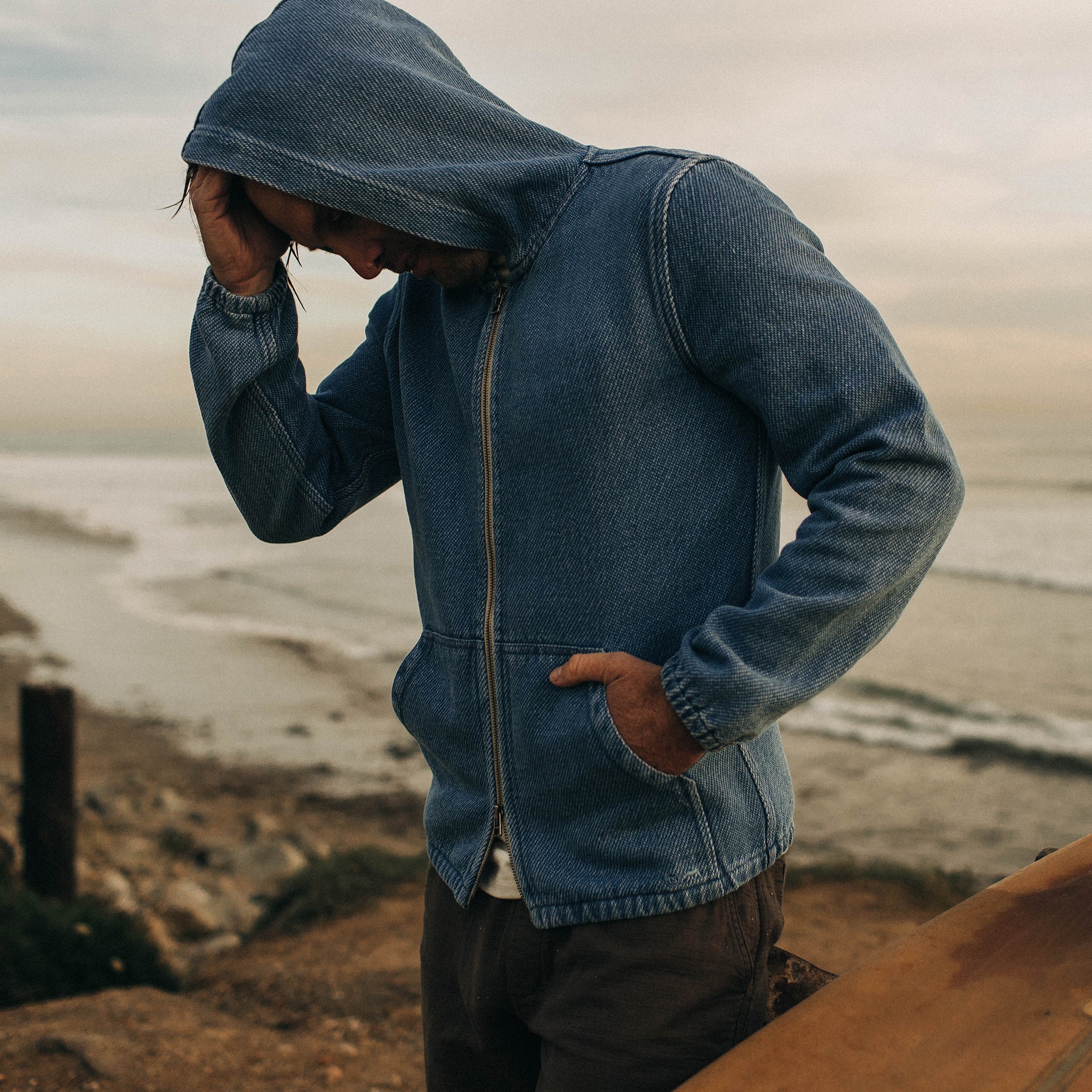 The Riptide Jacket in Washed Indigo Twill - Image 2