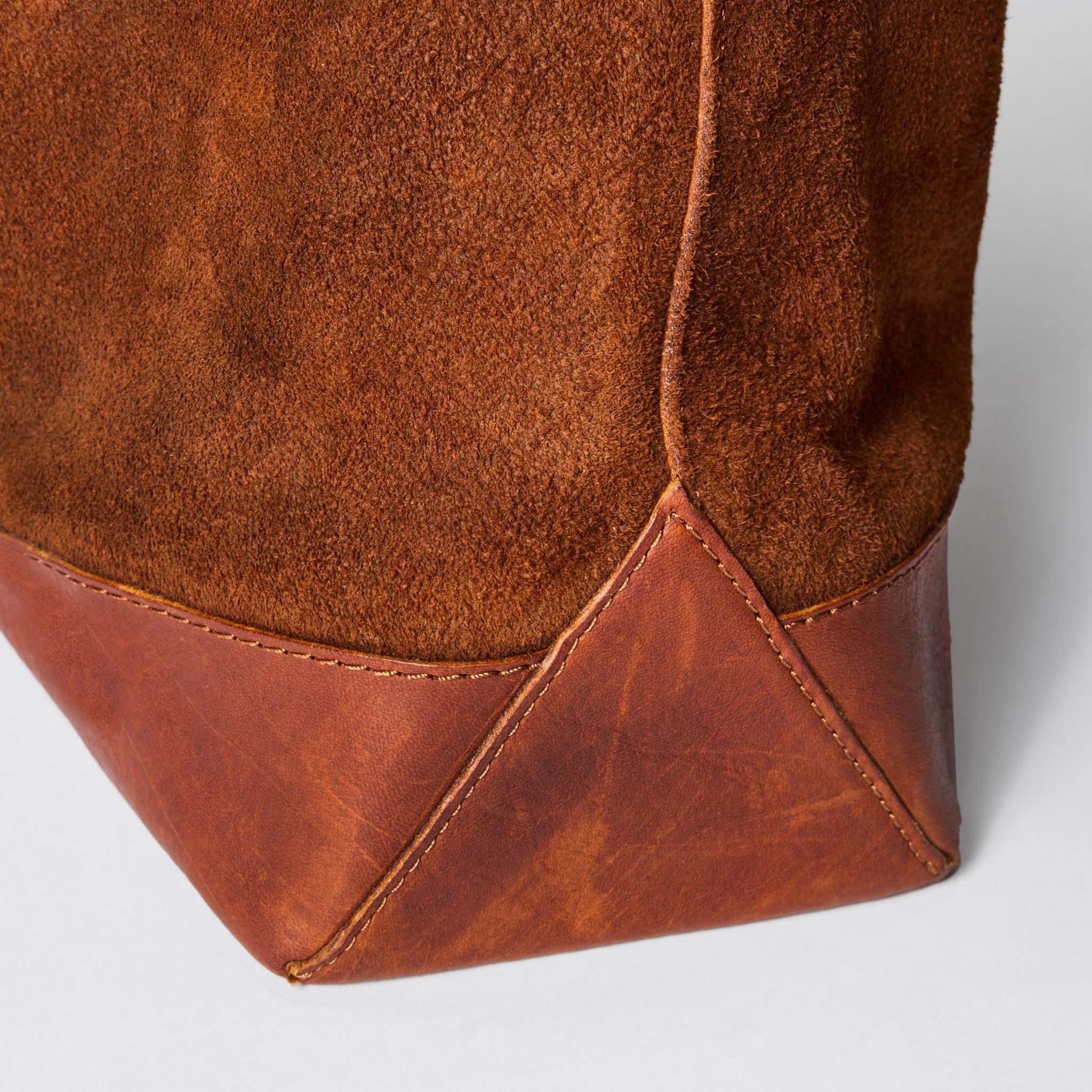The Roughout Tote in Chocolate Suede - Image 5